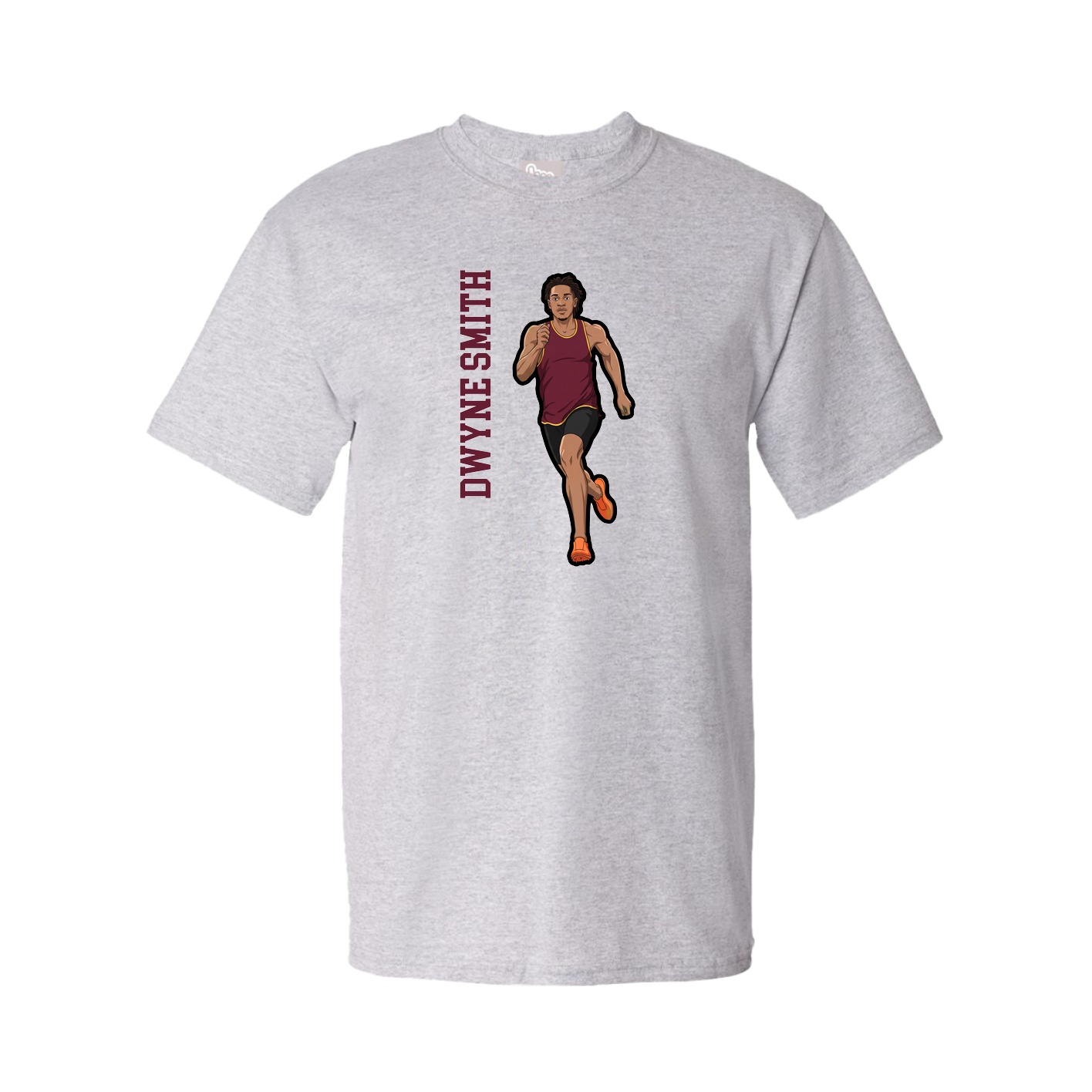 Tee — Name Vertical in Grey