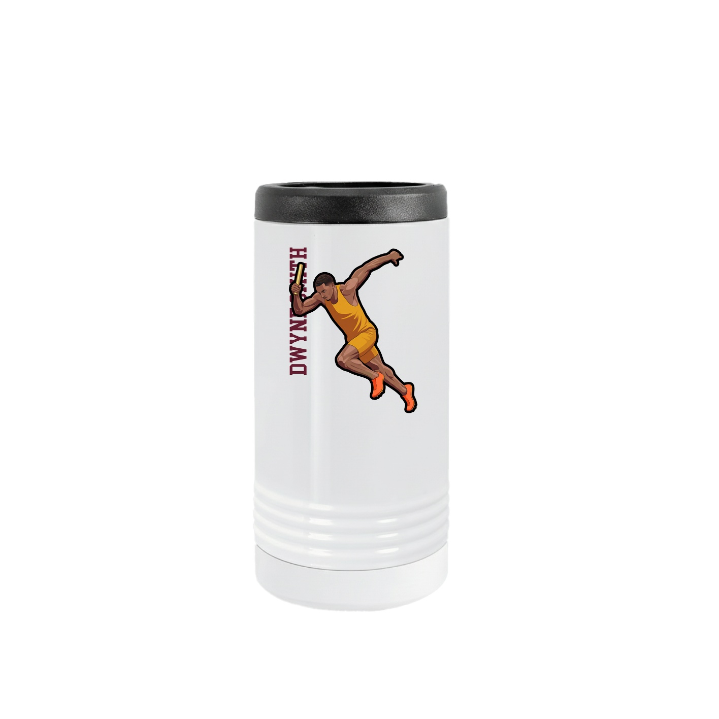 Slim Beverage Holder — Name Vertical in White