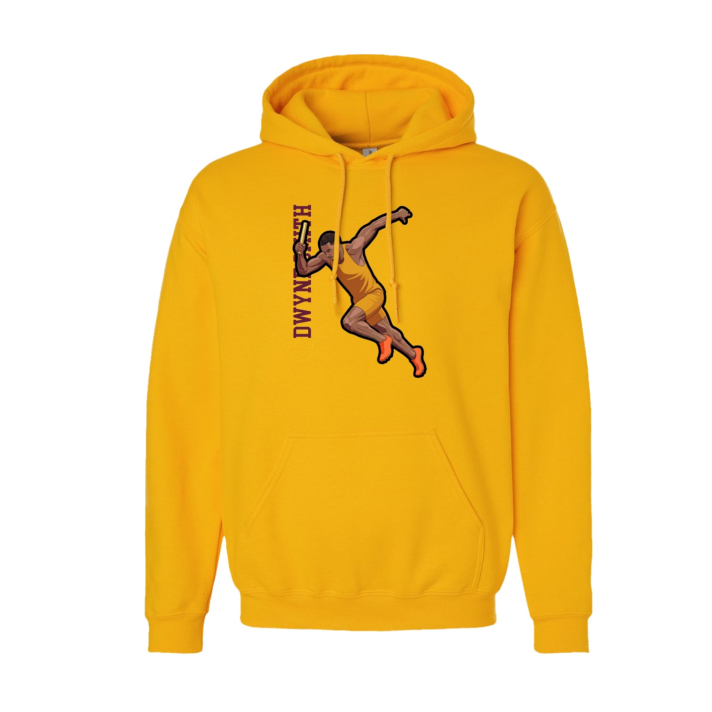 Hoodie — Name Vertical in Gold
