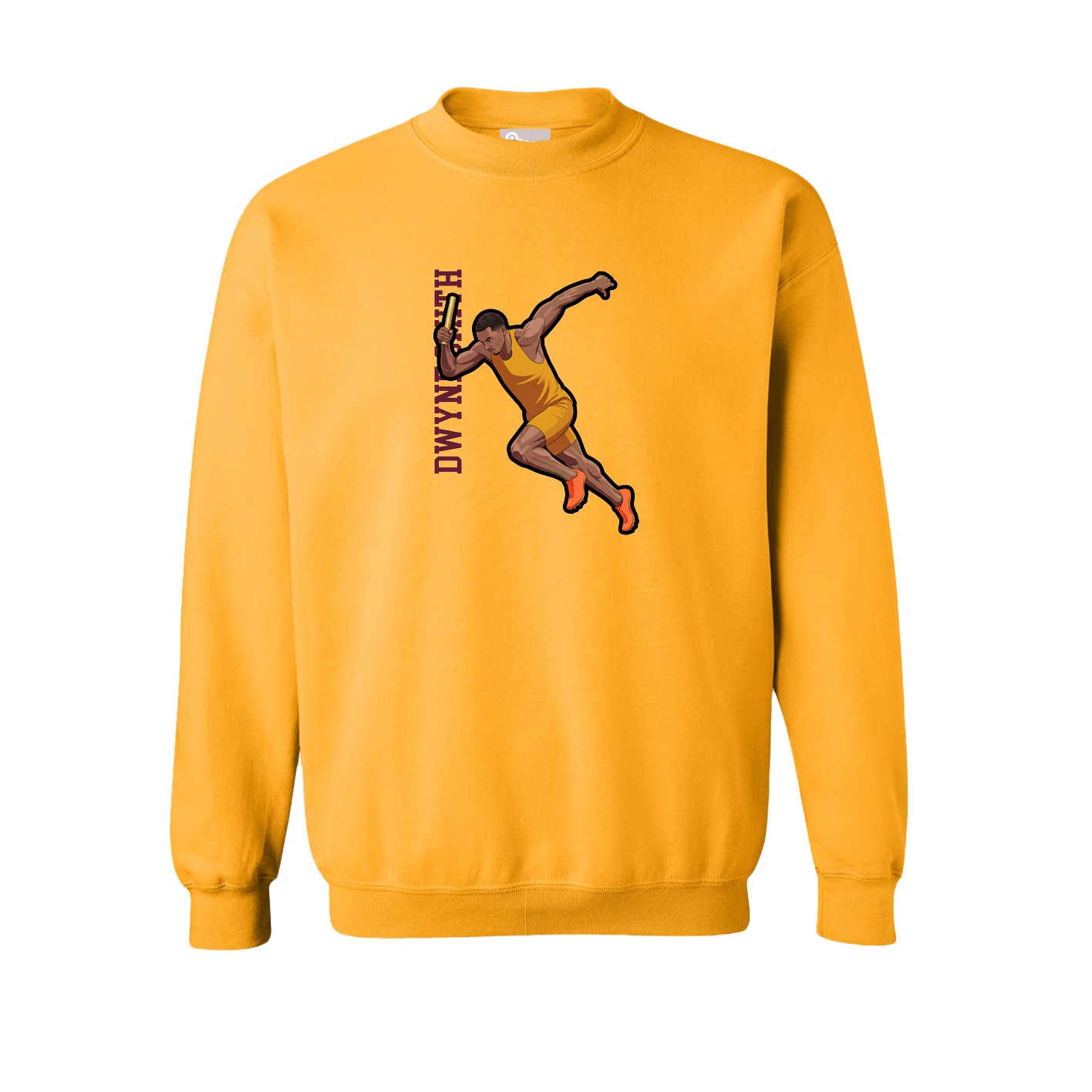 Fleece Crew — Name Vertical in Gold