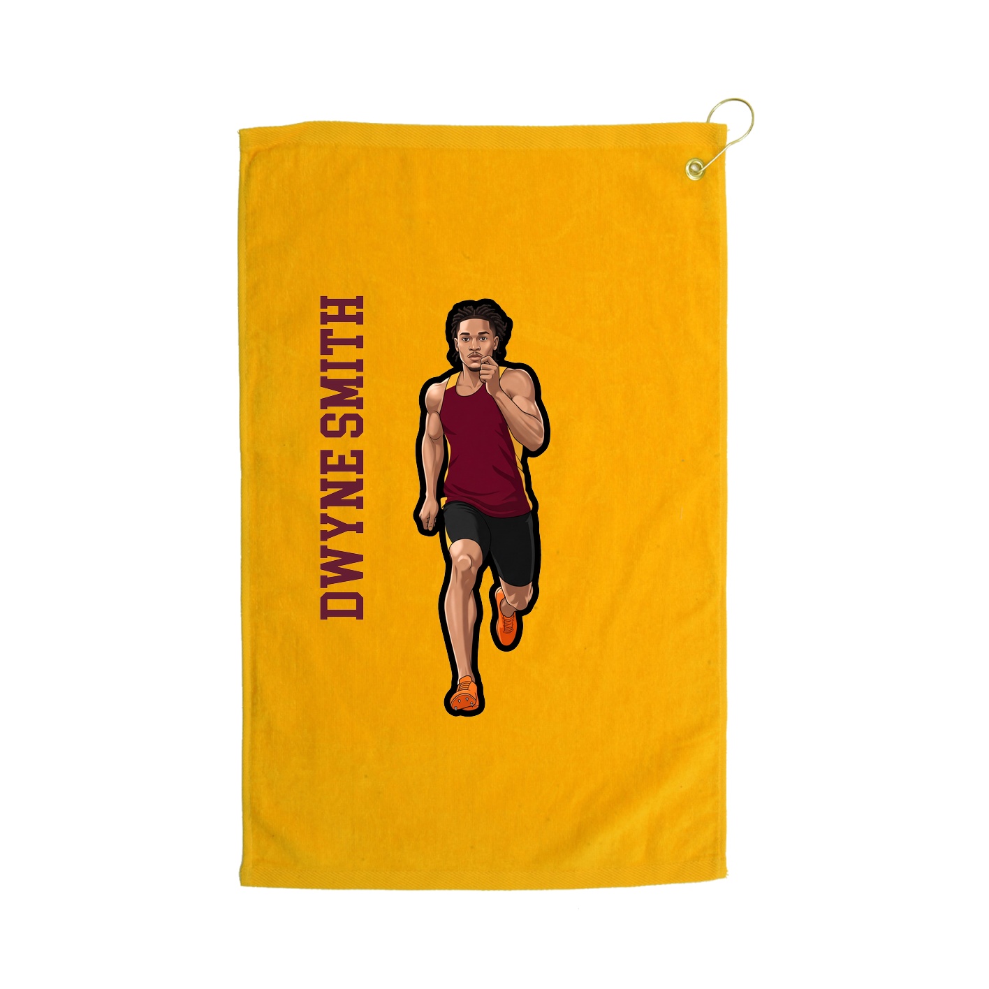 Golf Towel — Name Vertical in Gold