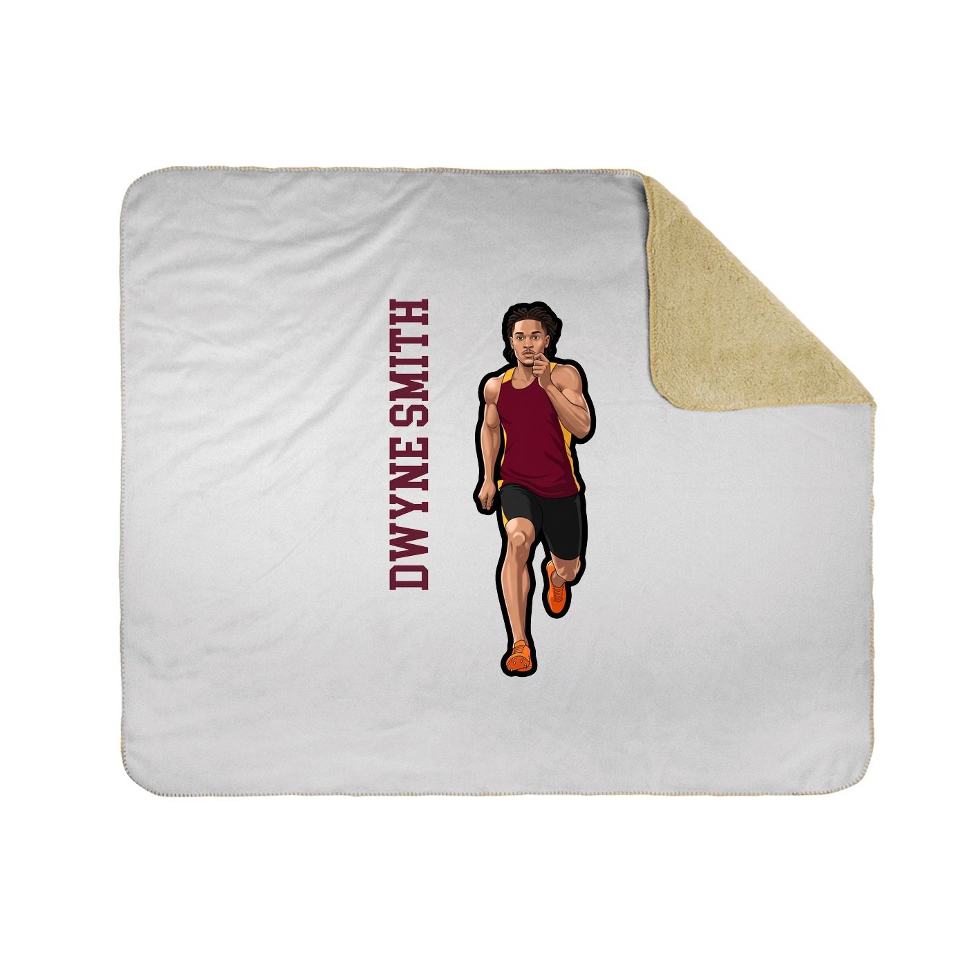 Throw Blanket — Name Vertical in White