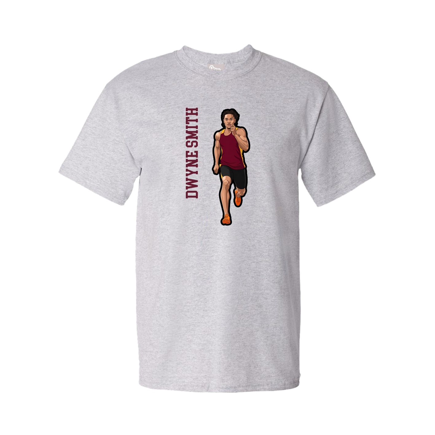Tee — Name Vertical in Grey