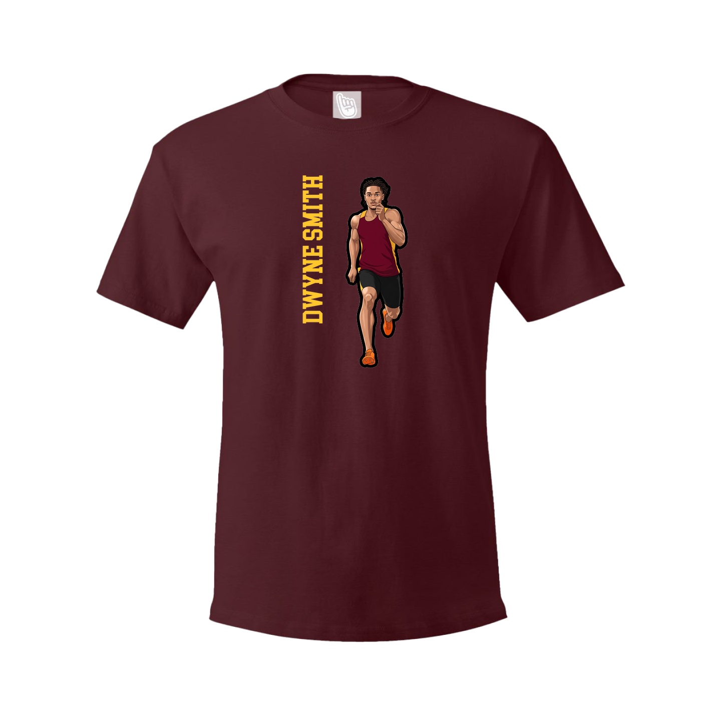 Tee — Name Vertical in Maroon