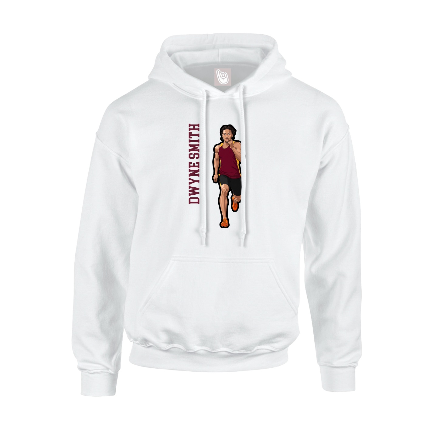 Hoodie — Name Vertical in White