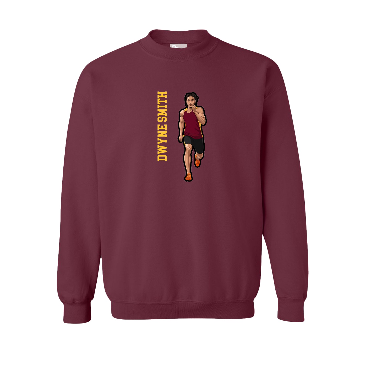 Fleece Crew — Name Vertical in Maroon