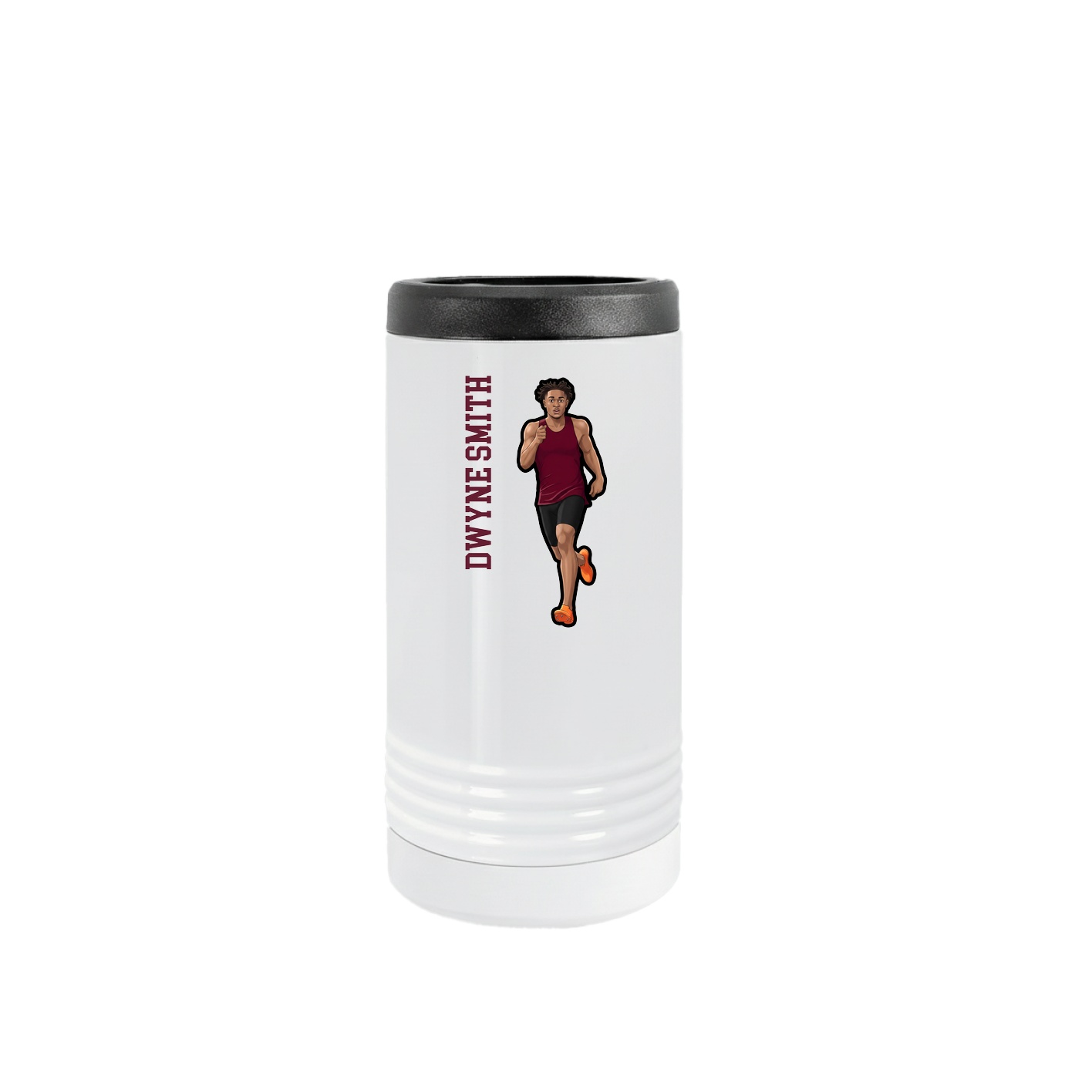 Slim Beverage Holder — Name Vertical in White