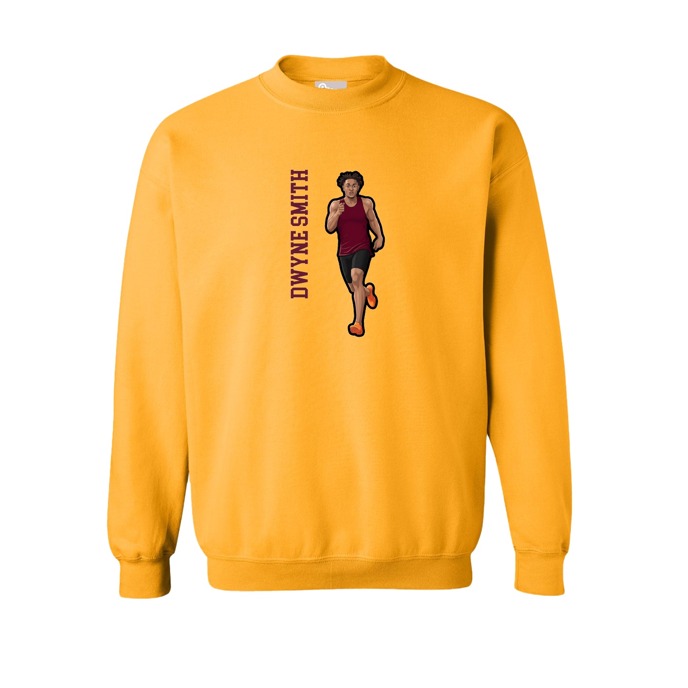 Fleece Crew — Name Vertical in Gold