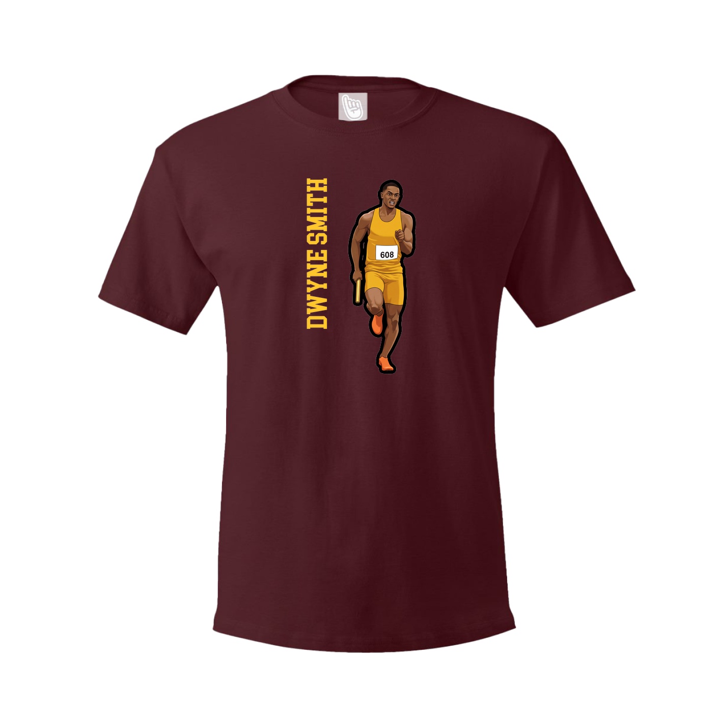 Youth Tee — Name Vertical in Maroon