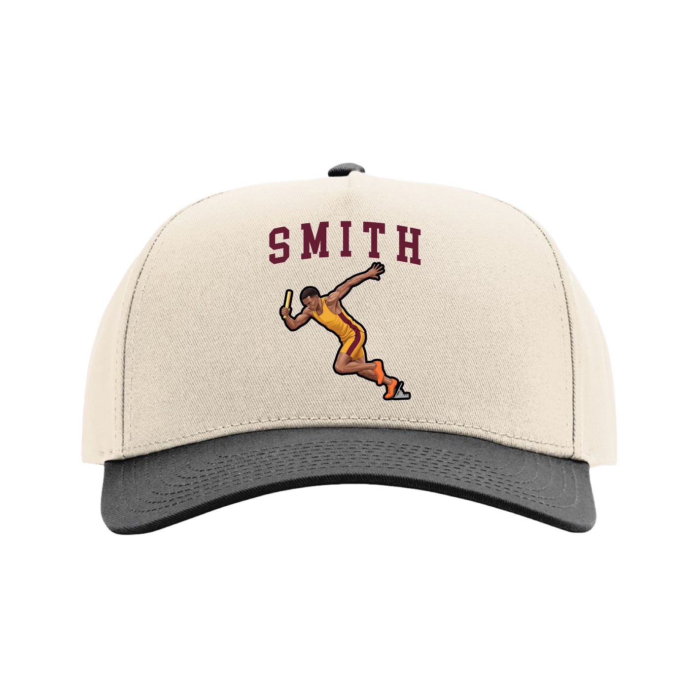 Full Fabric Five-Panel Champ Cap — Shirsey in Cream/Black