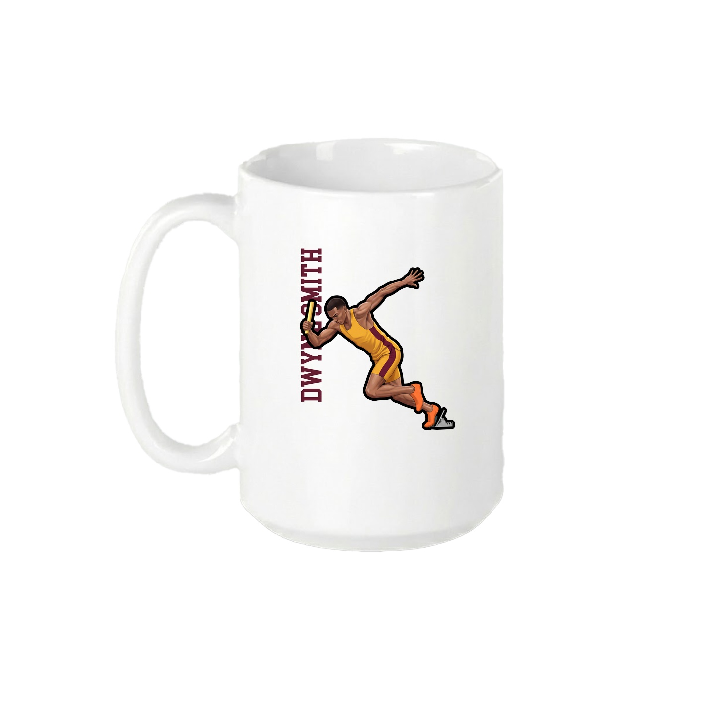 15oz Coffee Mug — Name Vertical in White