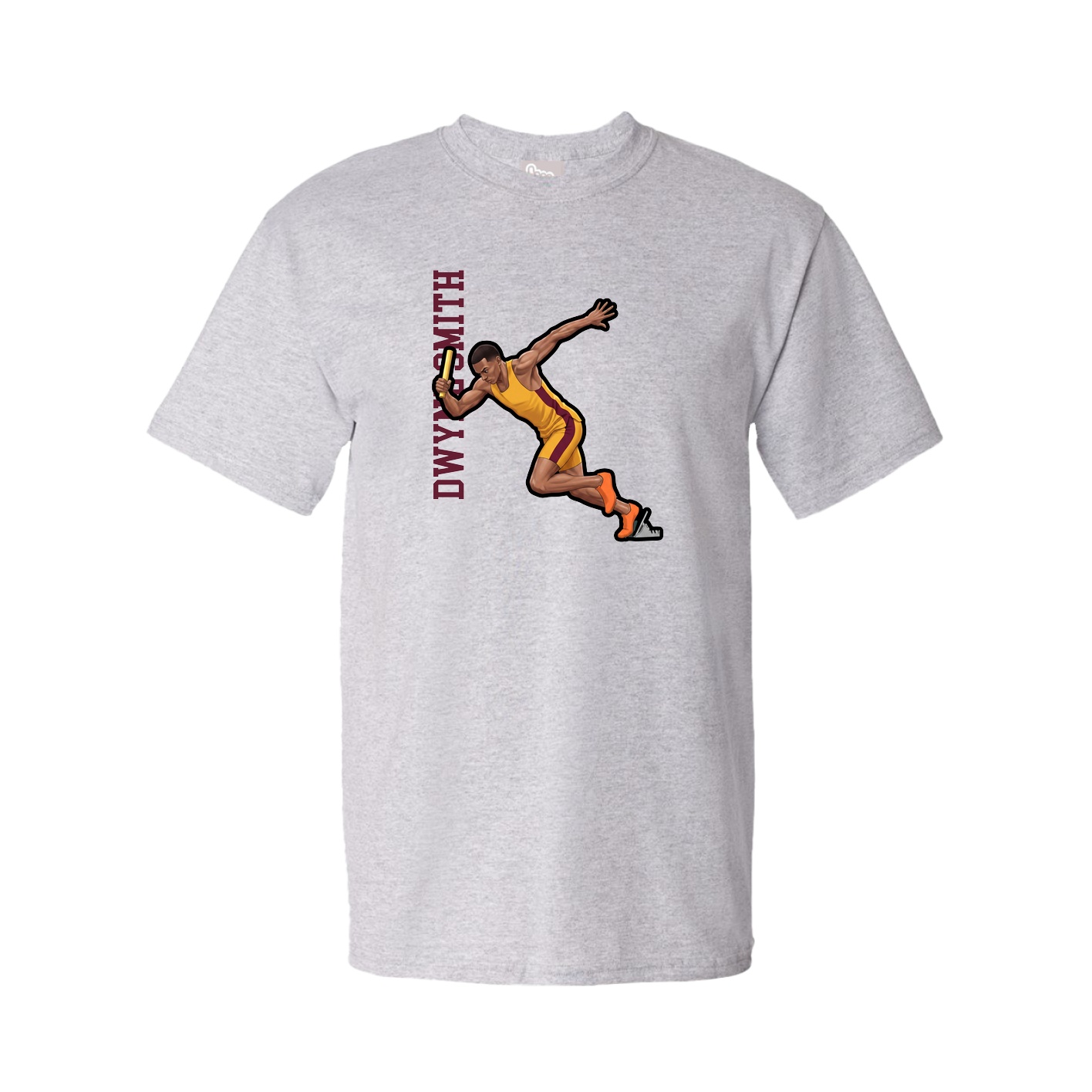 Youth Tee — Name Vertical in Grey