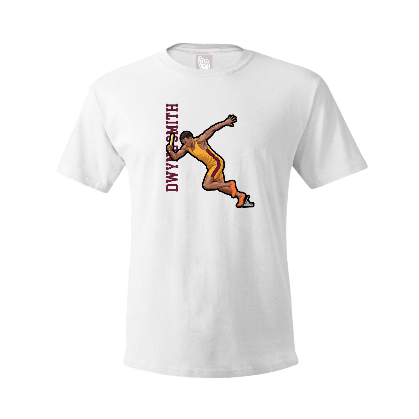 Youth Tee — Name Vertical in White