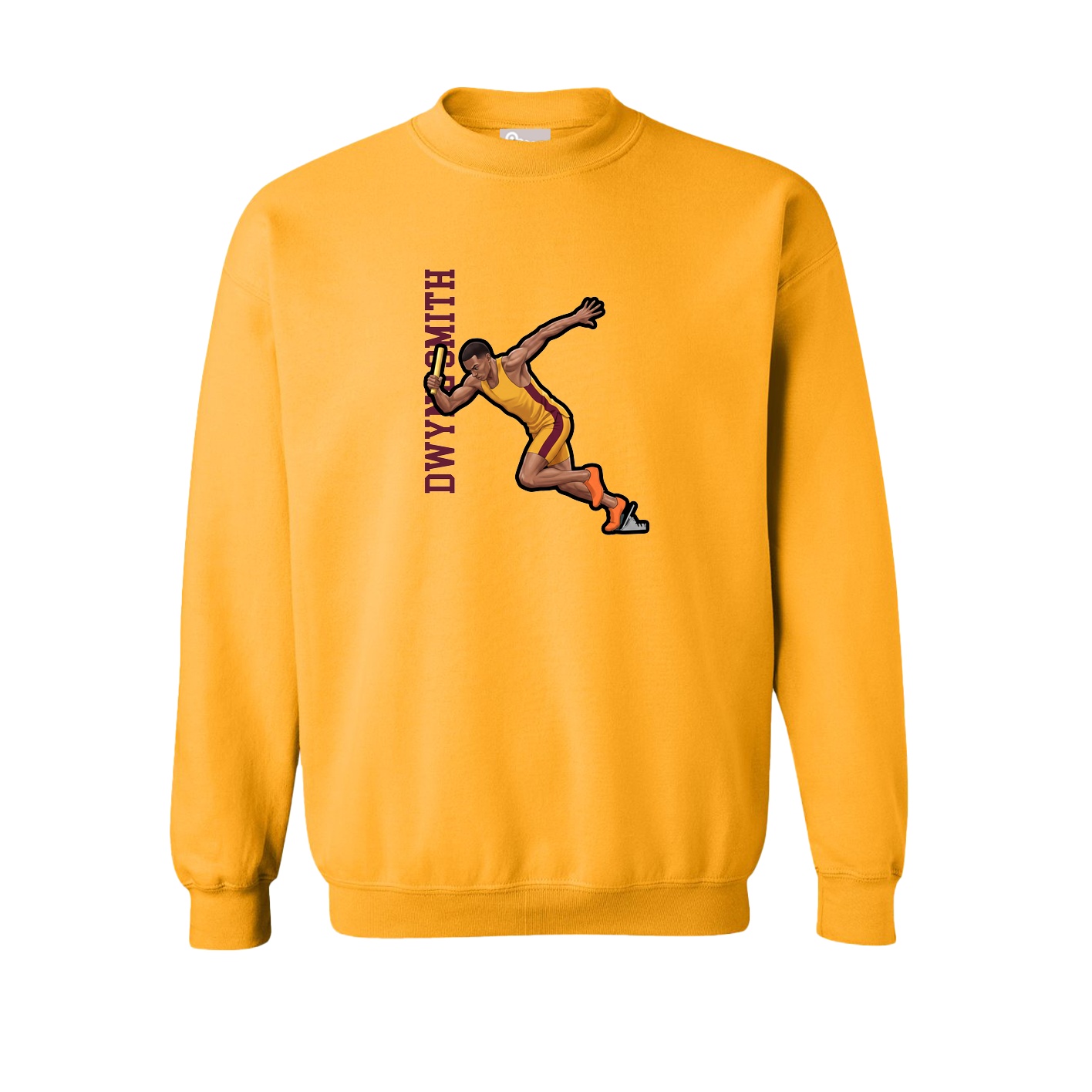 Fleece Crew — Name Vertical in Gold