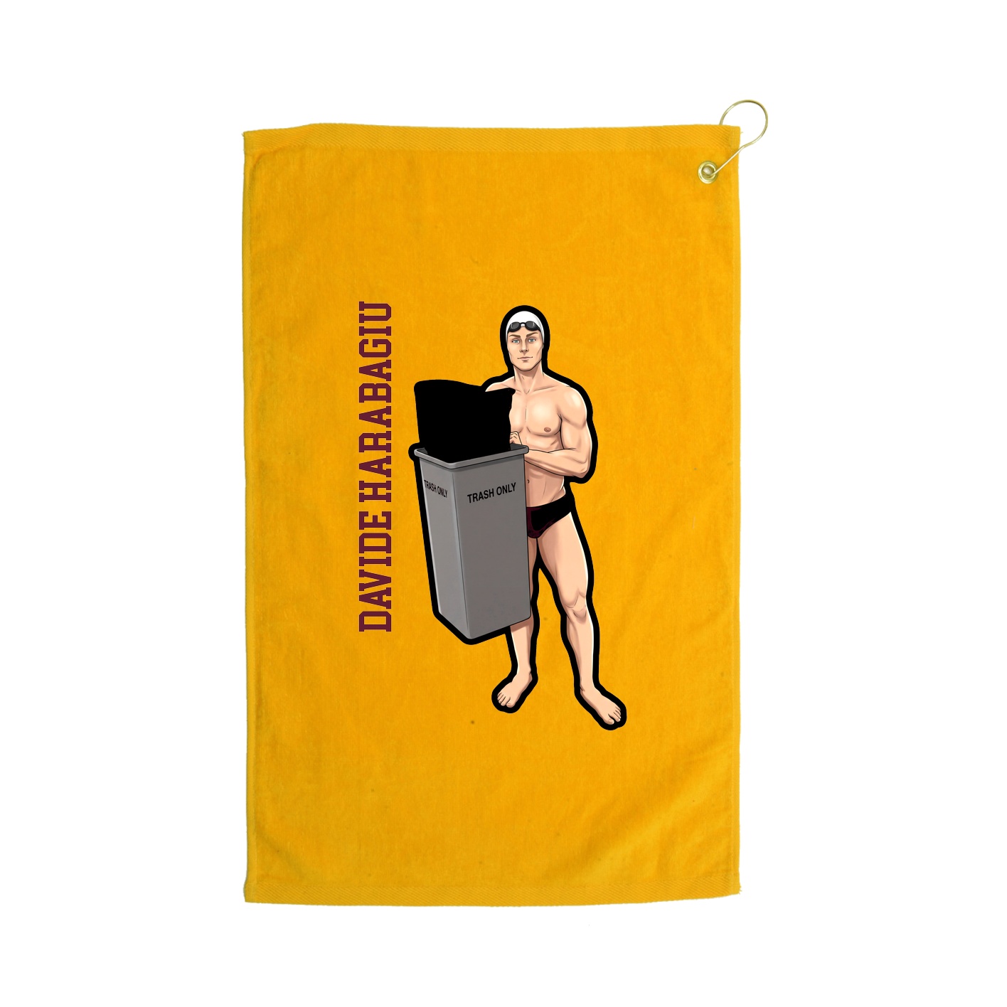 Golf Towel — Name Vertical in Gold