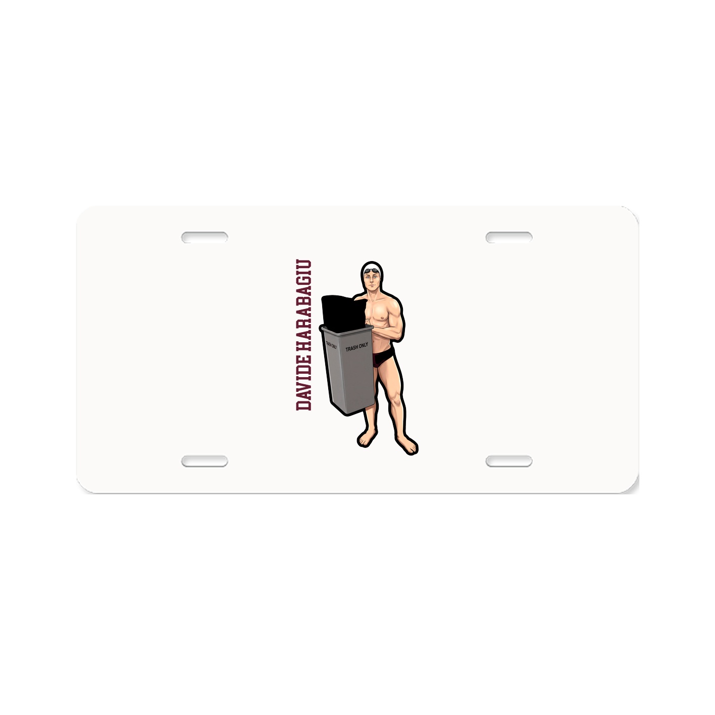 License Plate — Name Vertical in Classic