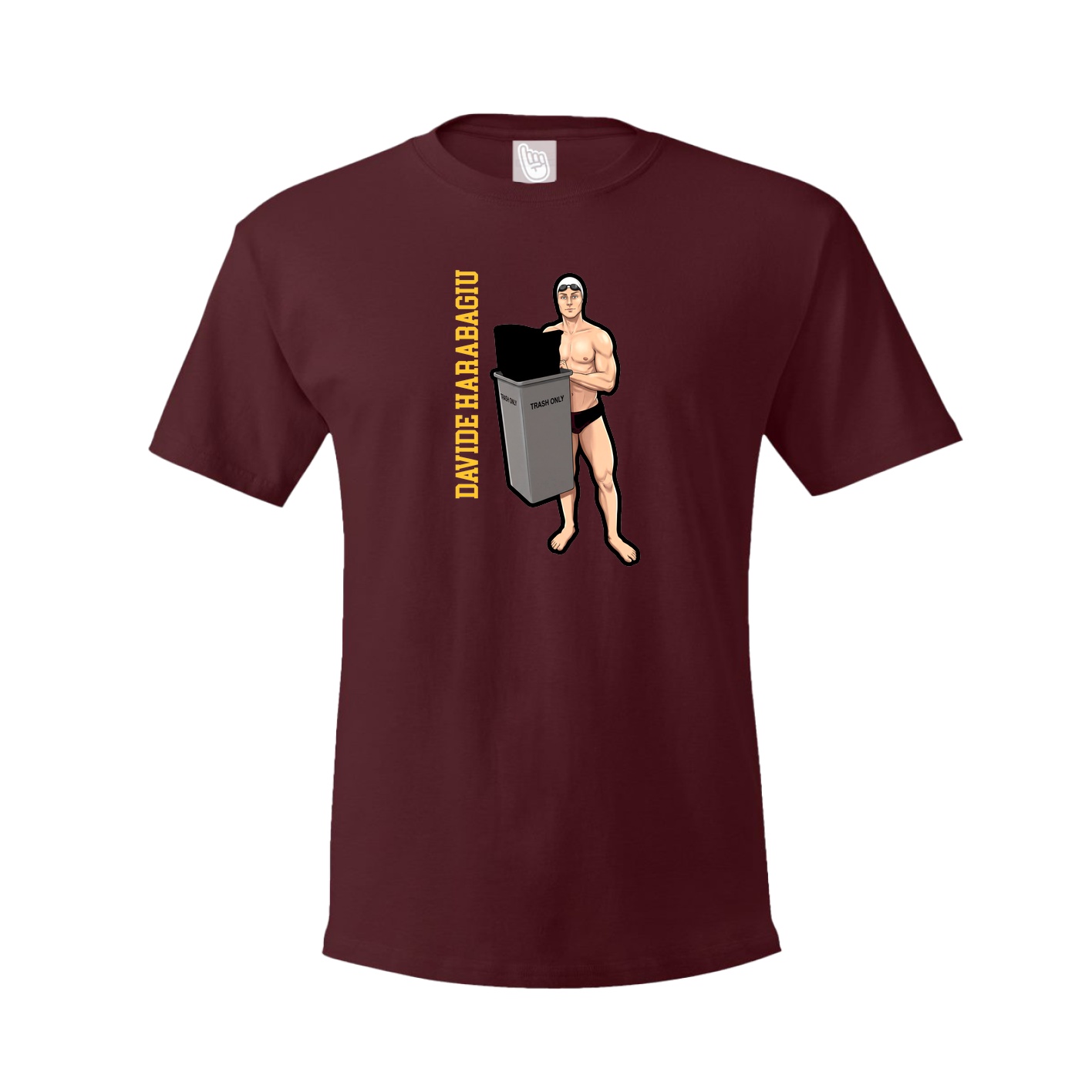 Youth Tee — Name Vertical in Maroon