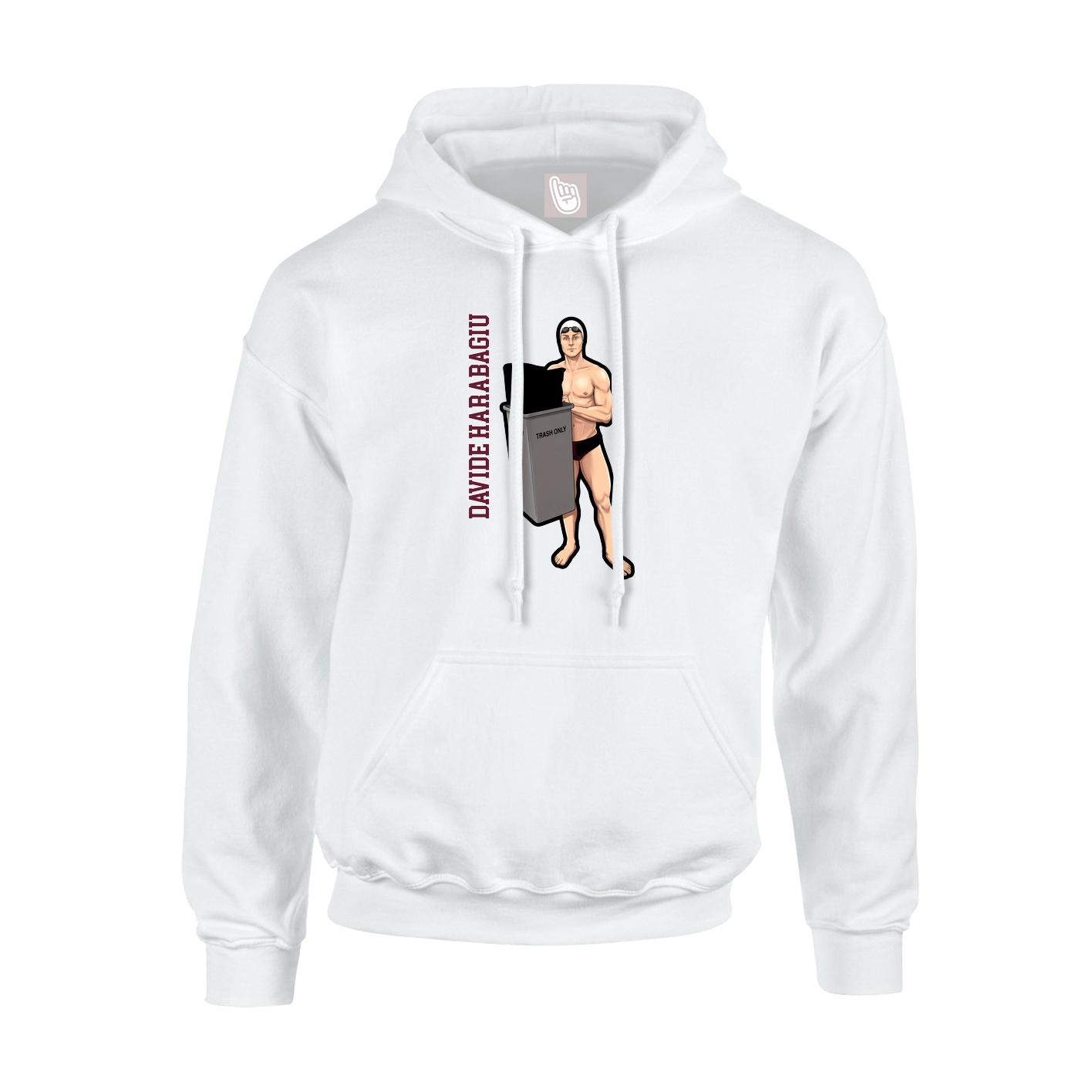 Hoodie — Name Vertical in White
