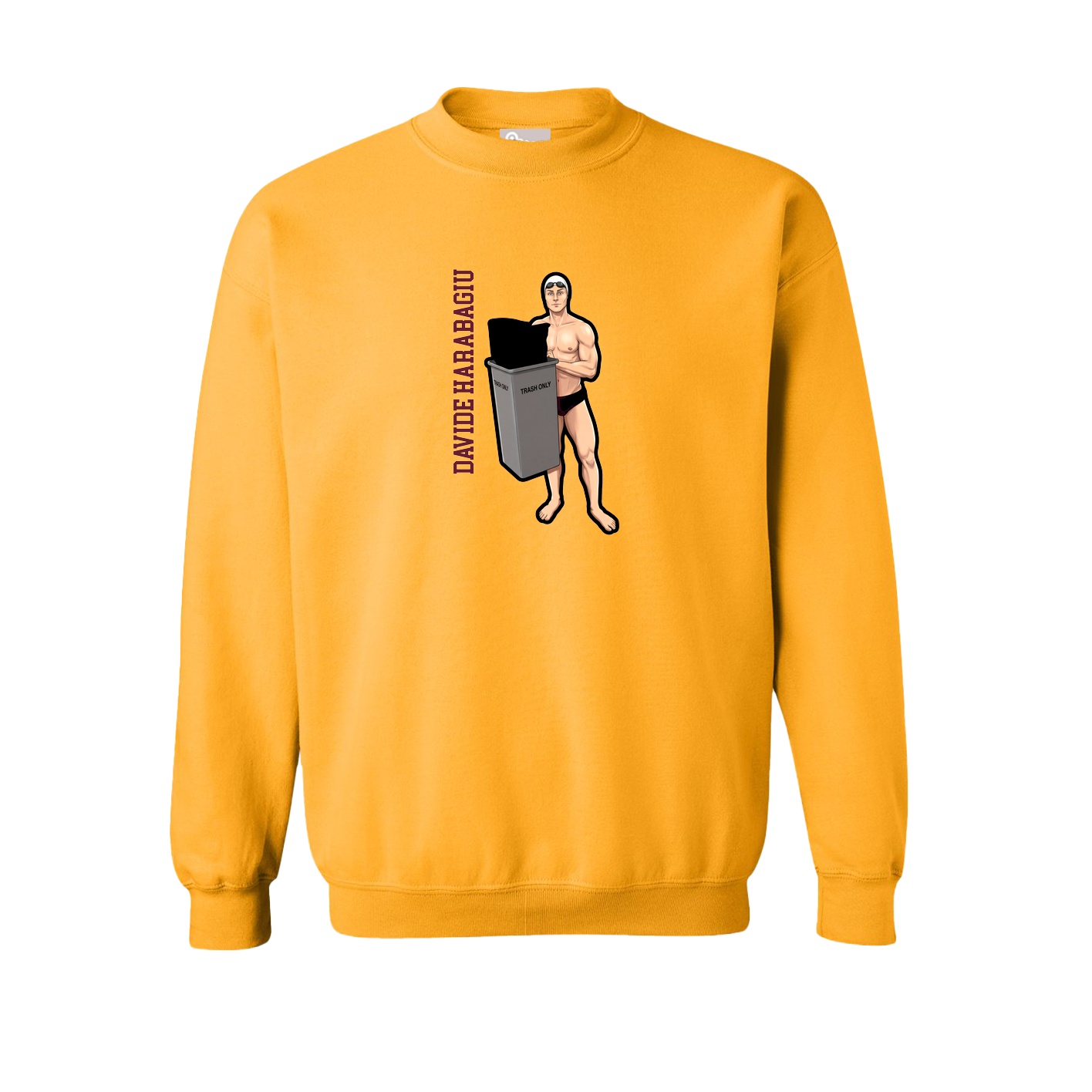 Fleece Crew — Name Vertical in Gold