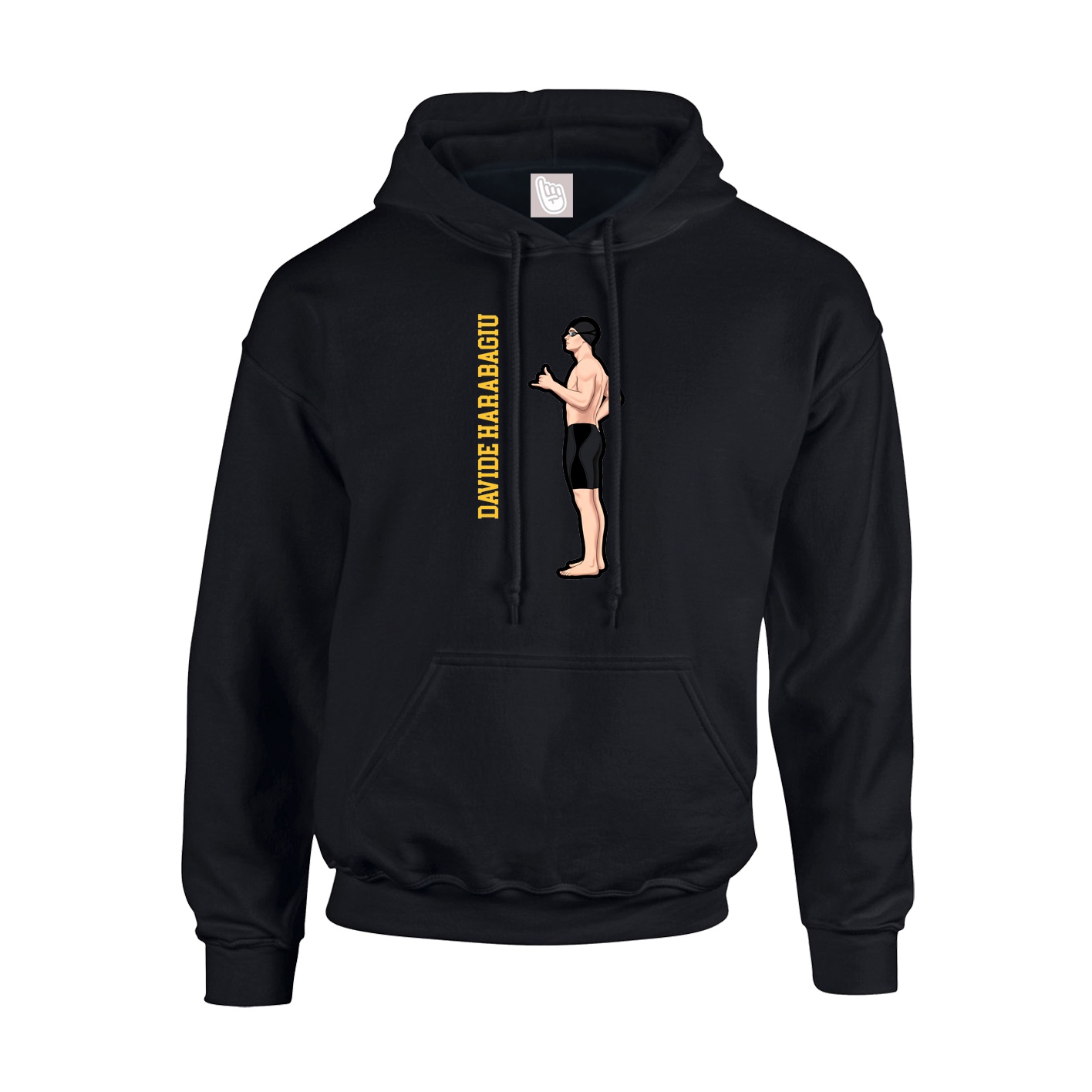 Youth Hoodie — Name Vertical in Black