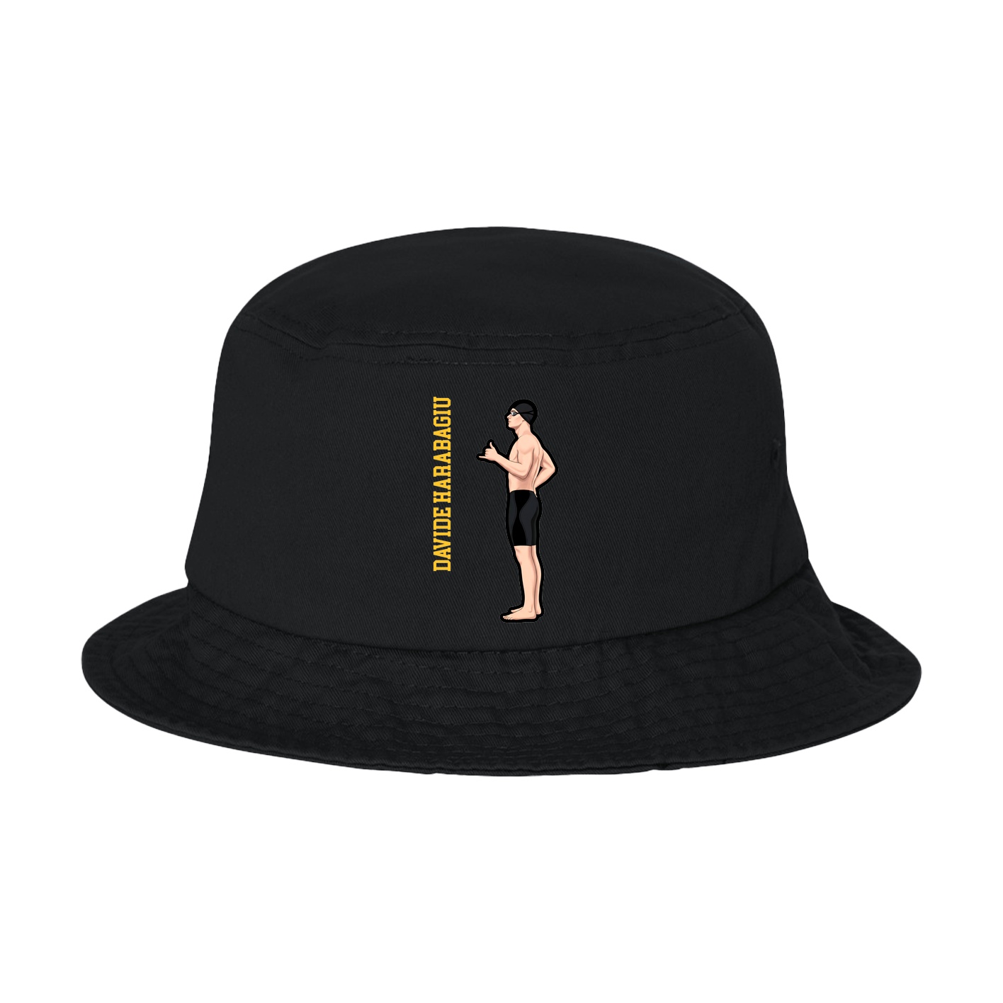 Bucket Cap — Name Vertical in Black