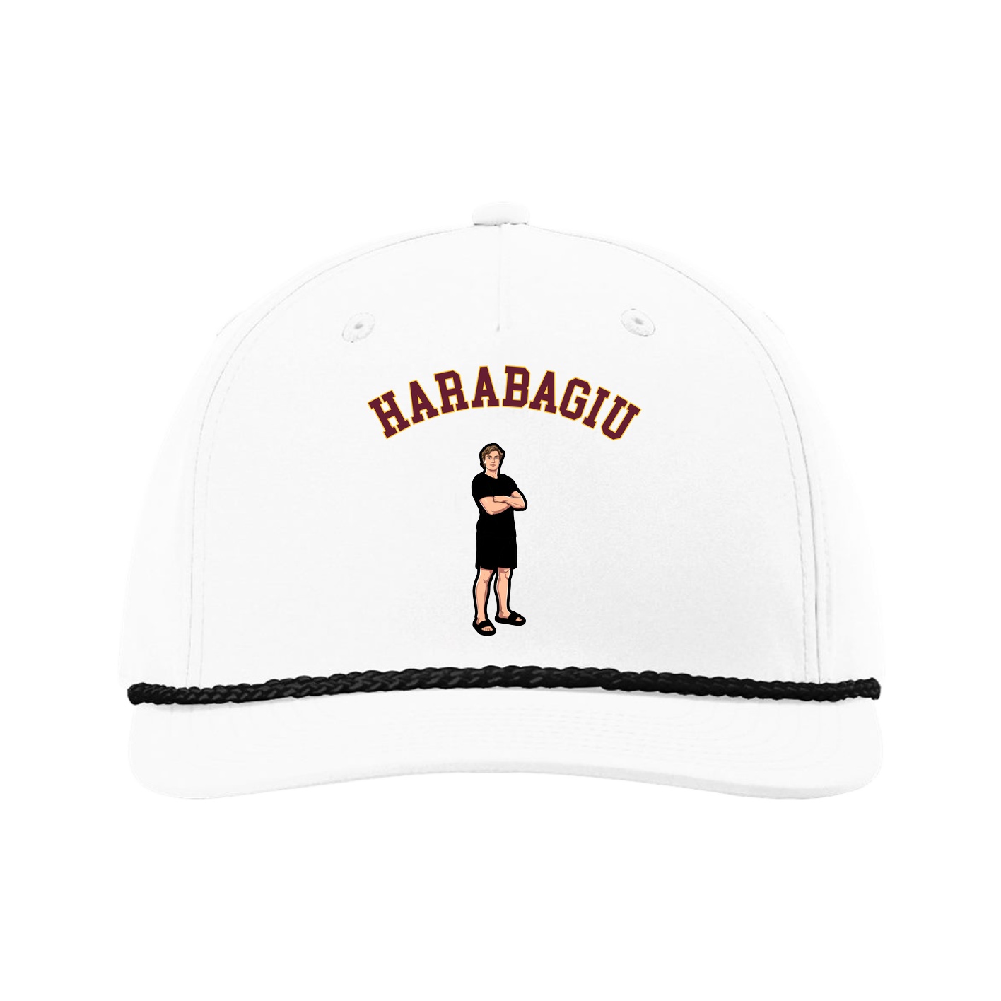 Five-Panel Classic Rope Cap — Shirsey Arch in White