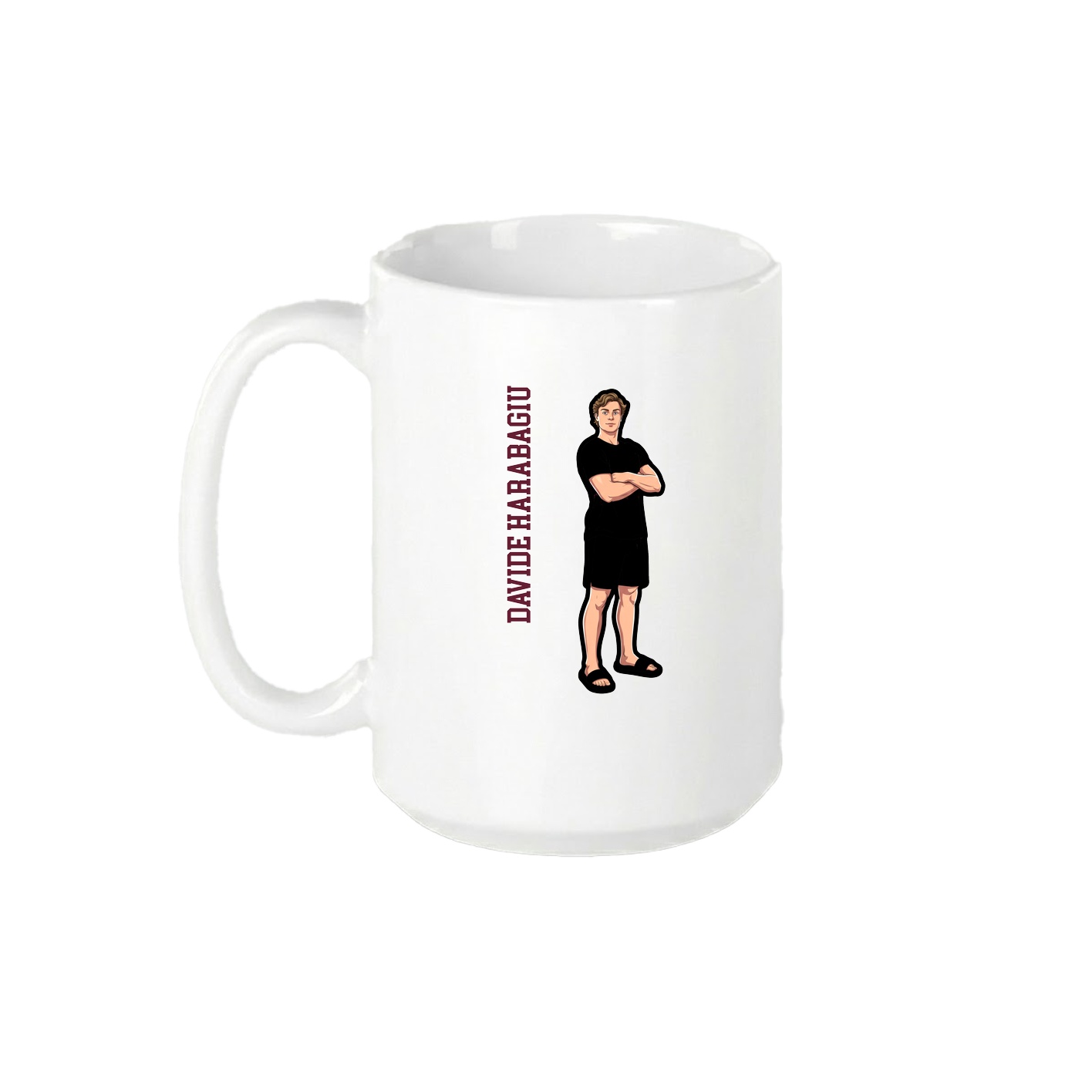 15oz Coffee Mug — Name Vertical in White