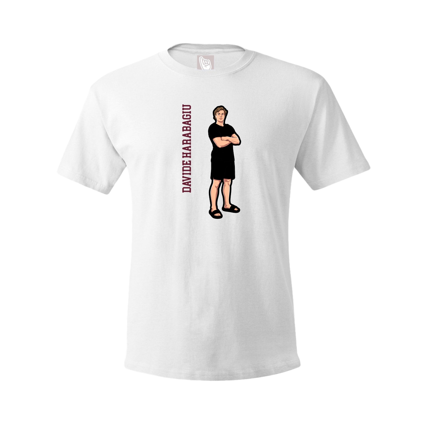 Tee — Name Vertical in White