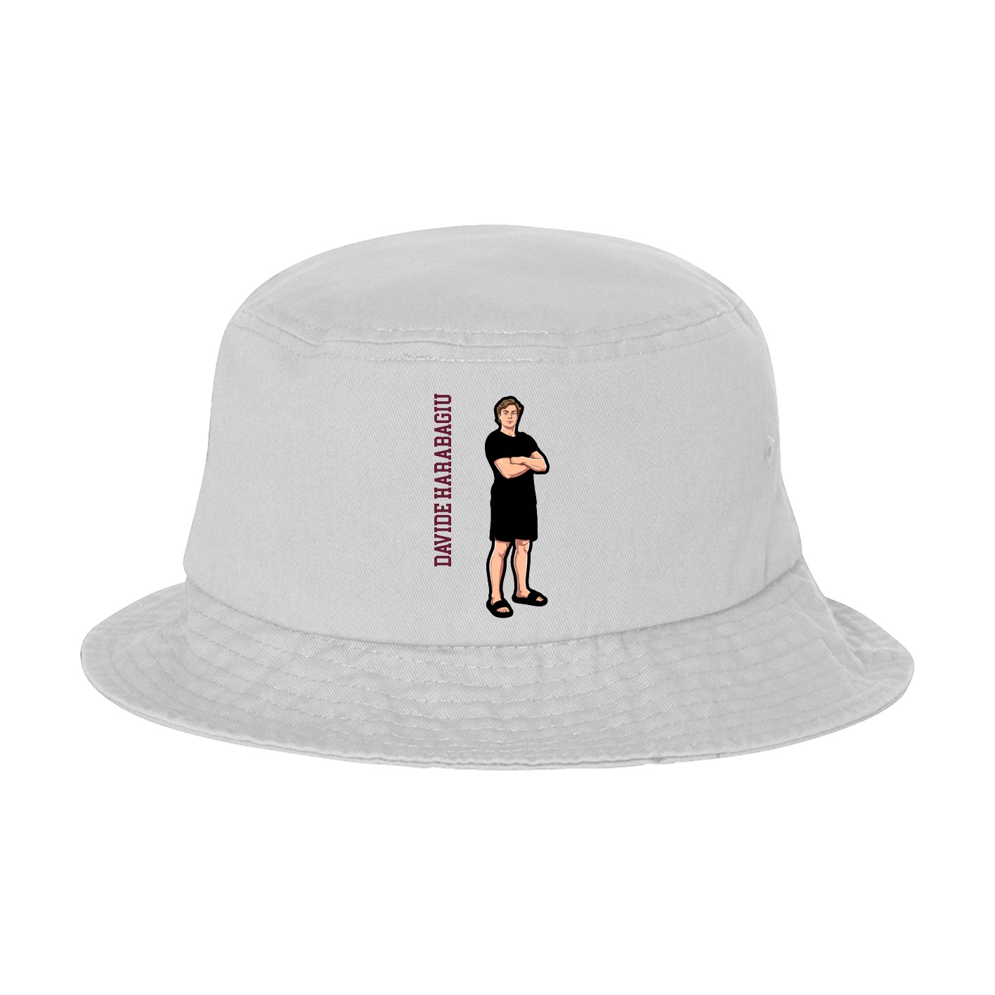 Bucket Cap — Name Vertical in White