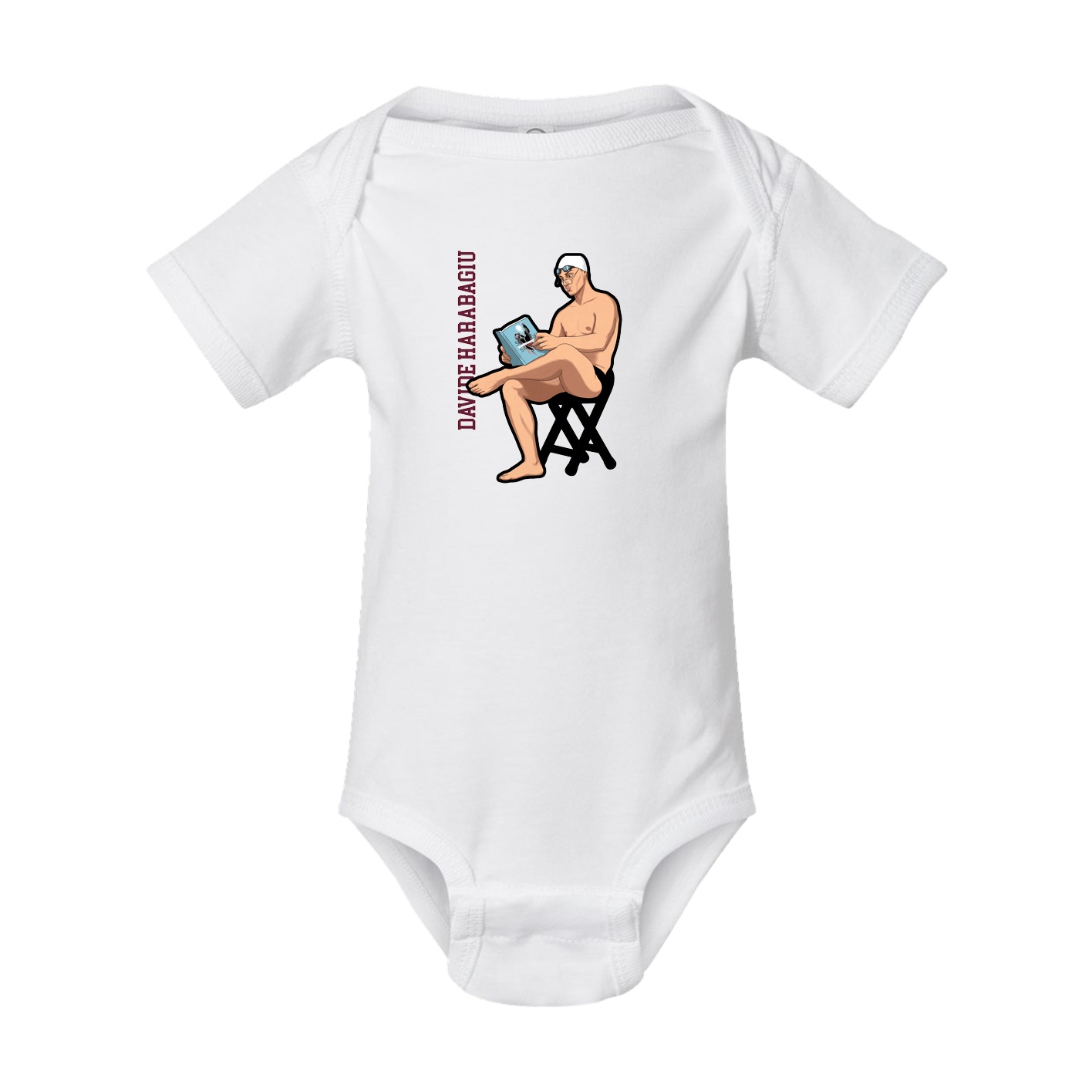 Baby Onesie — Name Vertical in White