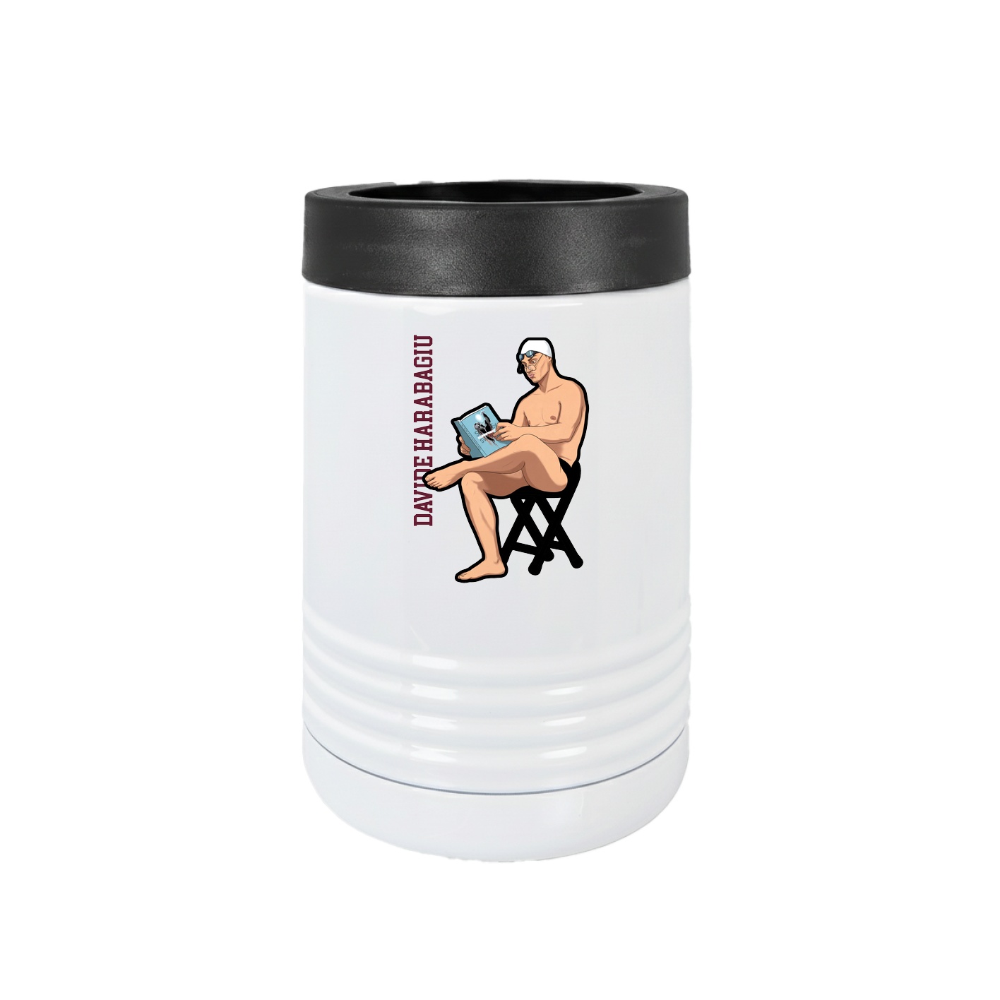 Beverage Holder — Name Vertical in White
