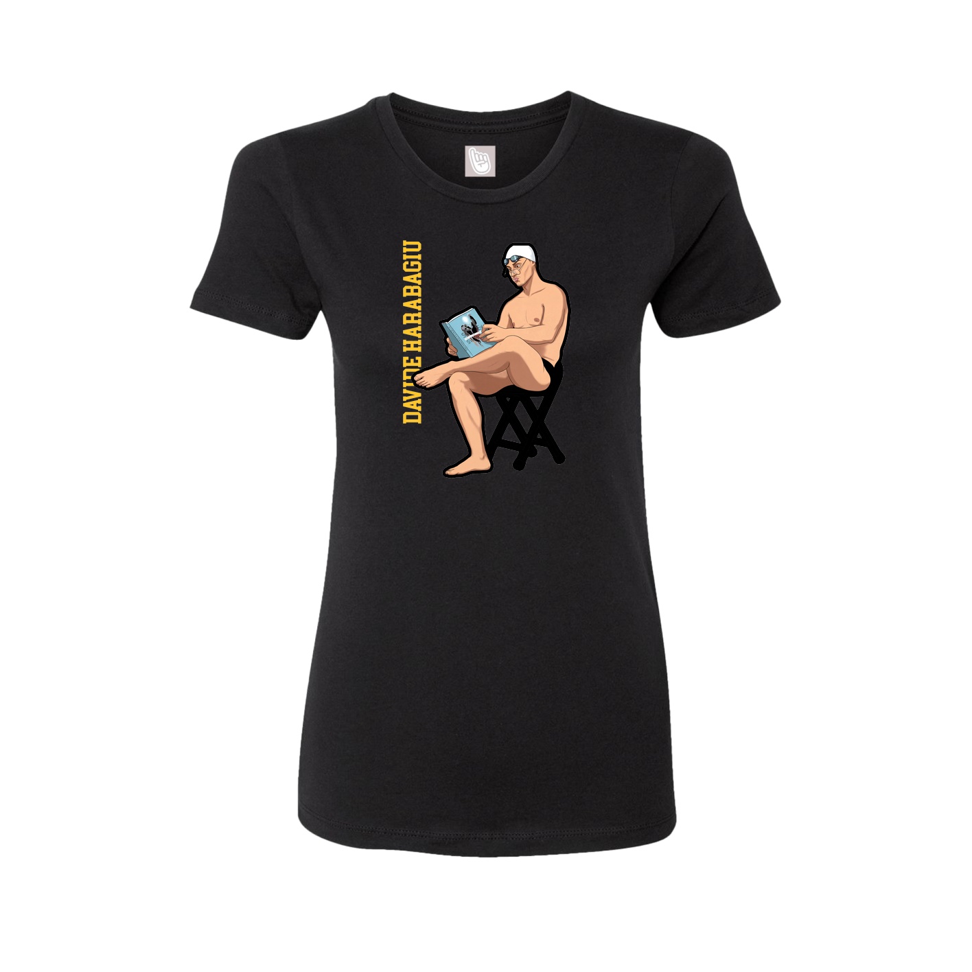Womens Tee — Name Vertical in Black