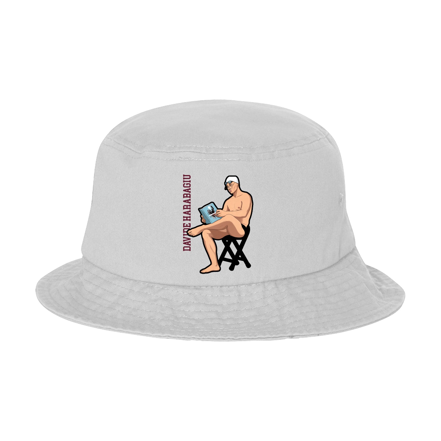 Bucket Cap — Name Vertical in White