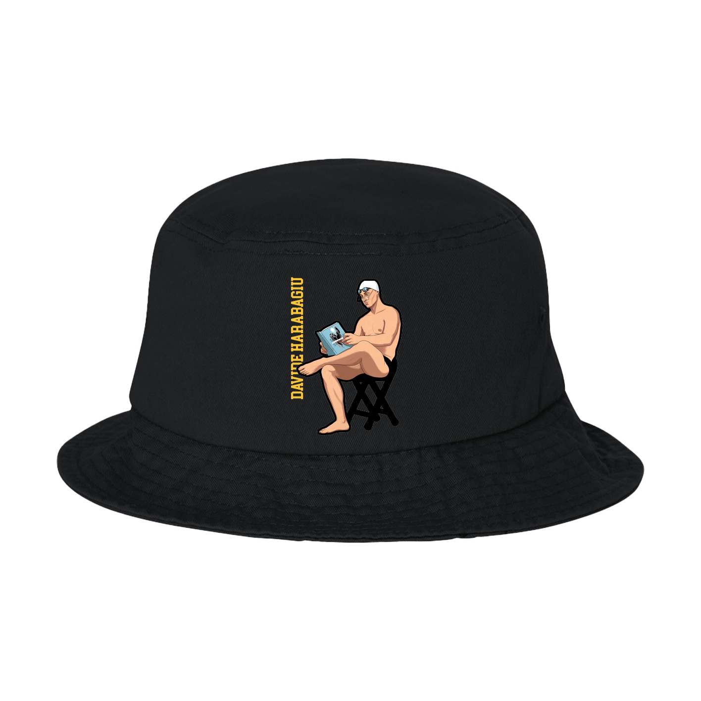 Bucket Cap — Name Vertical in Black