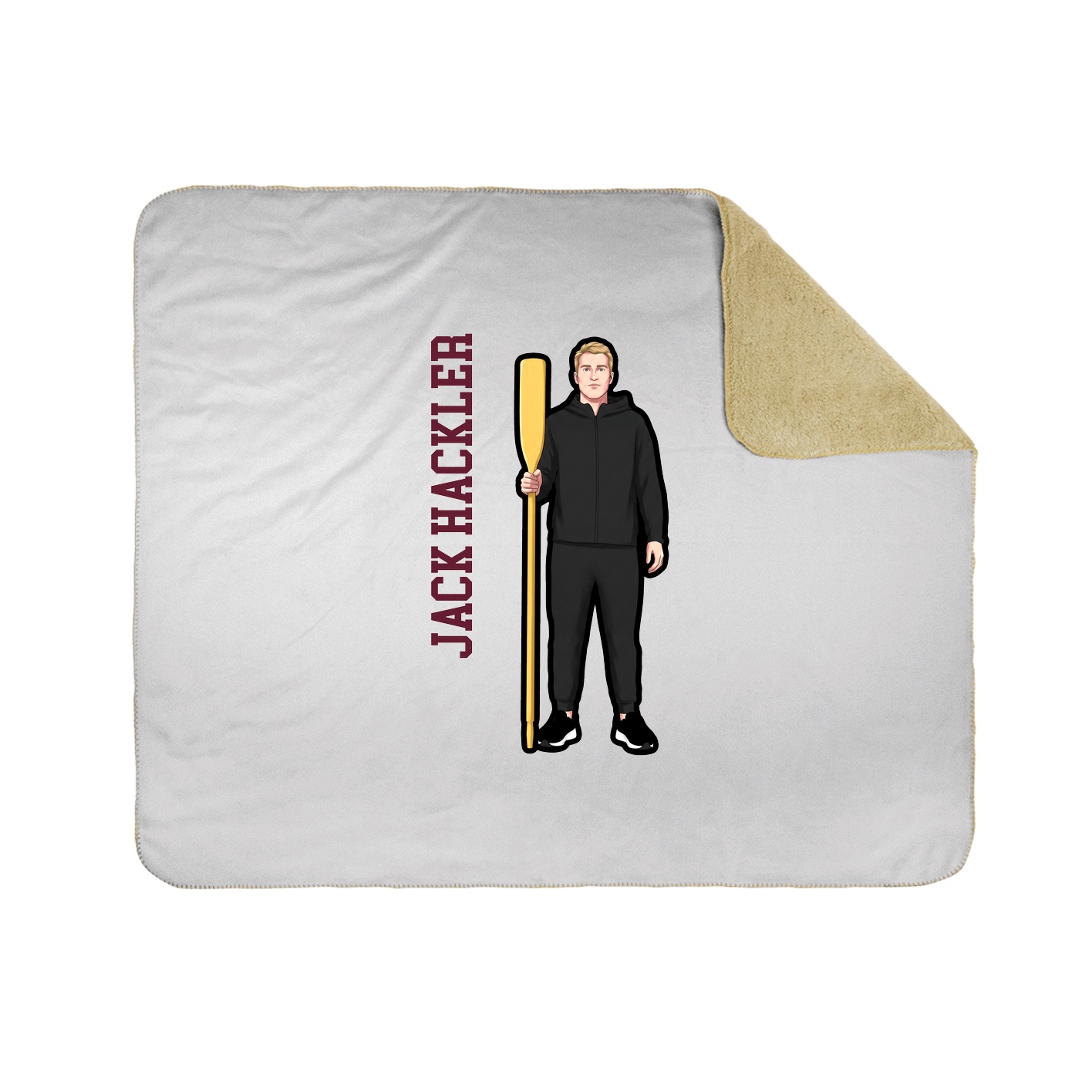 Throw Blanket — Name Vertical in White