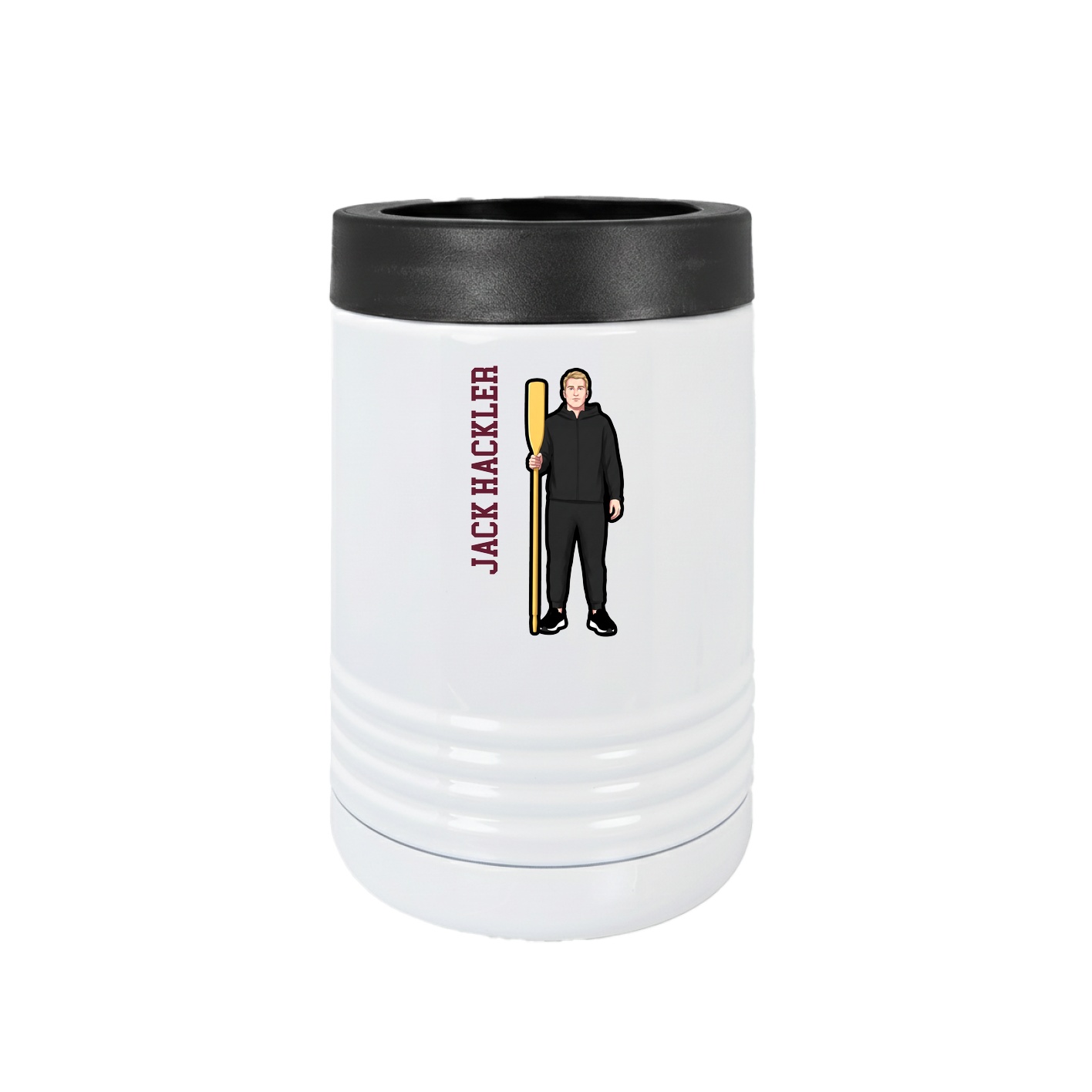 Beverage Holder — Name Vertical in White