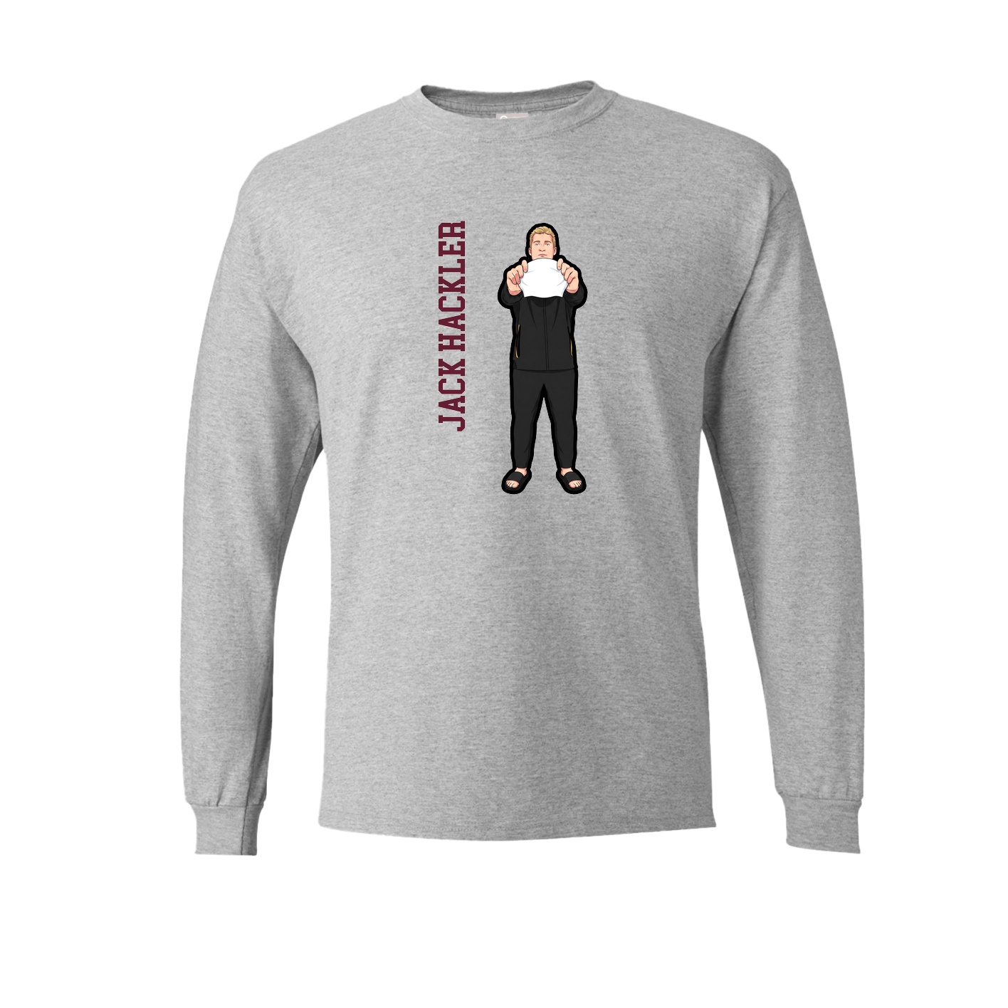 Long Sleeve Tee — Name Vertical in Grey