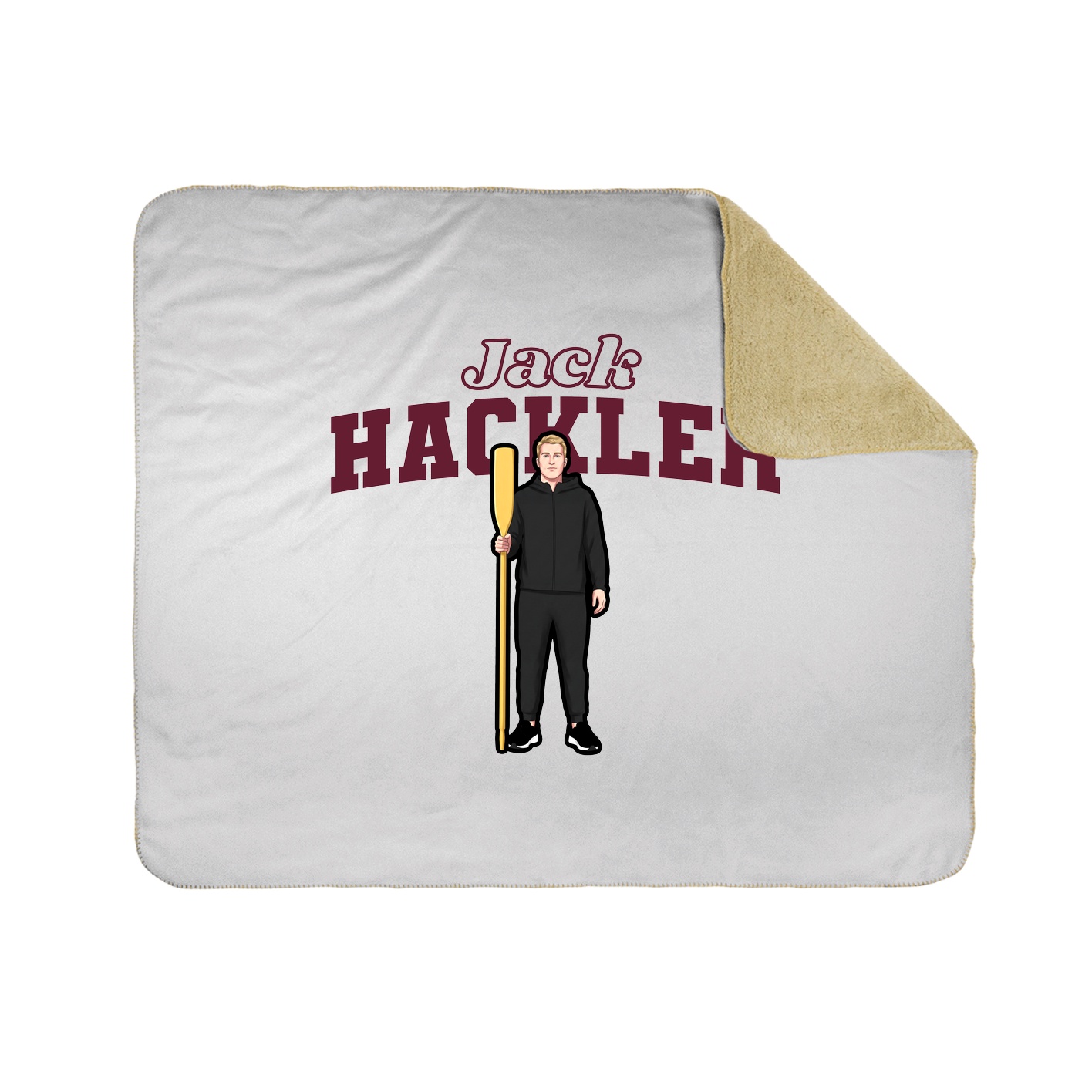 Throw Blanket — Name Arch in White