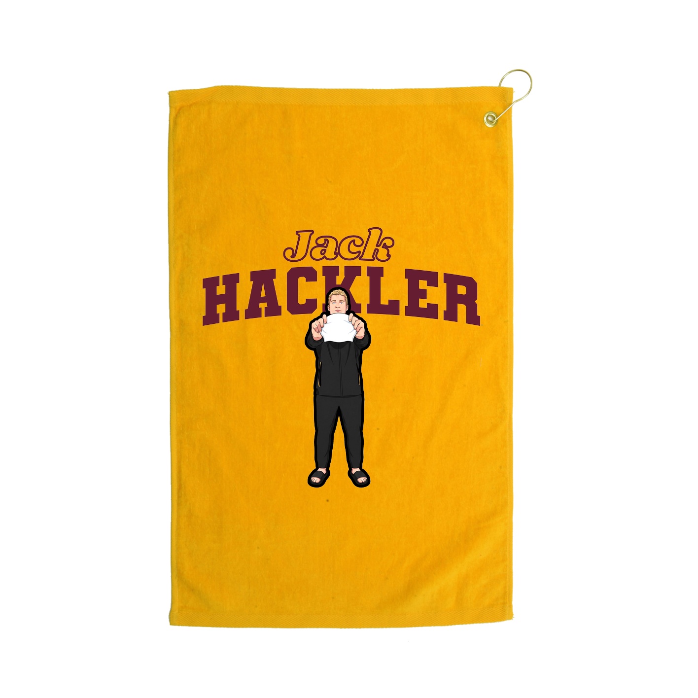 Golf Towel — Name Arch in Gold