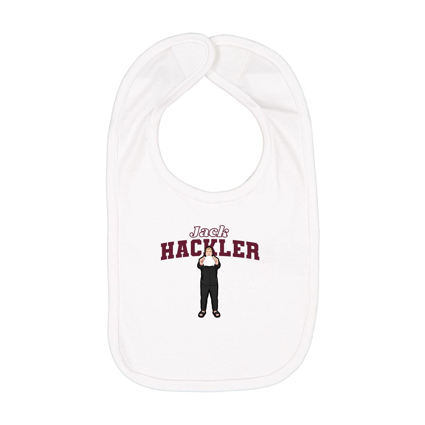 Infant Bib — Name Arch in White