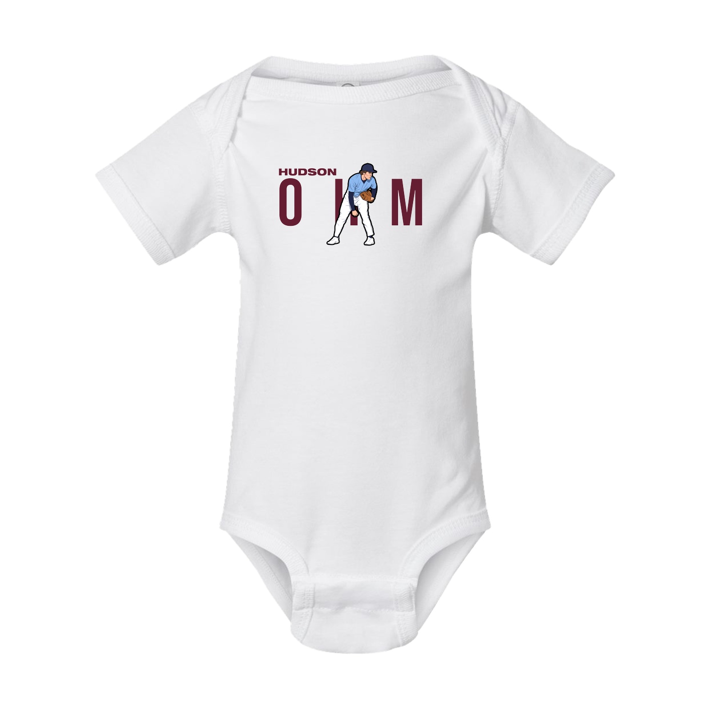 Baby Onesie — Player Name in White