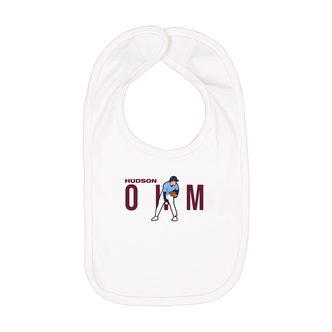 Infant Bib — Player Name in White
