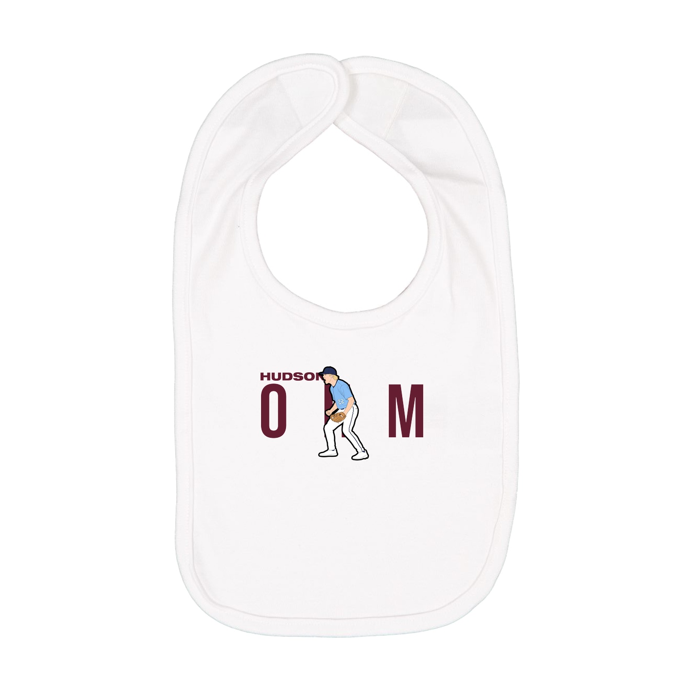 Infant Bib — Player Name in White