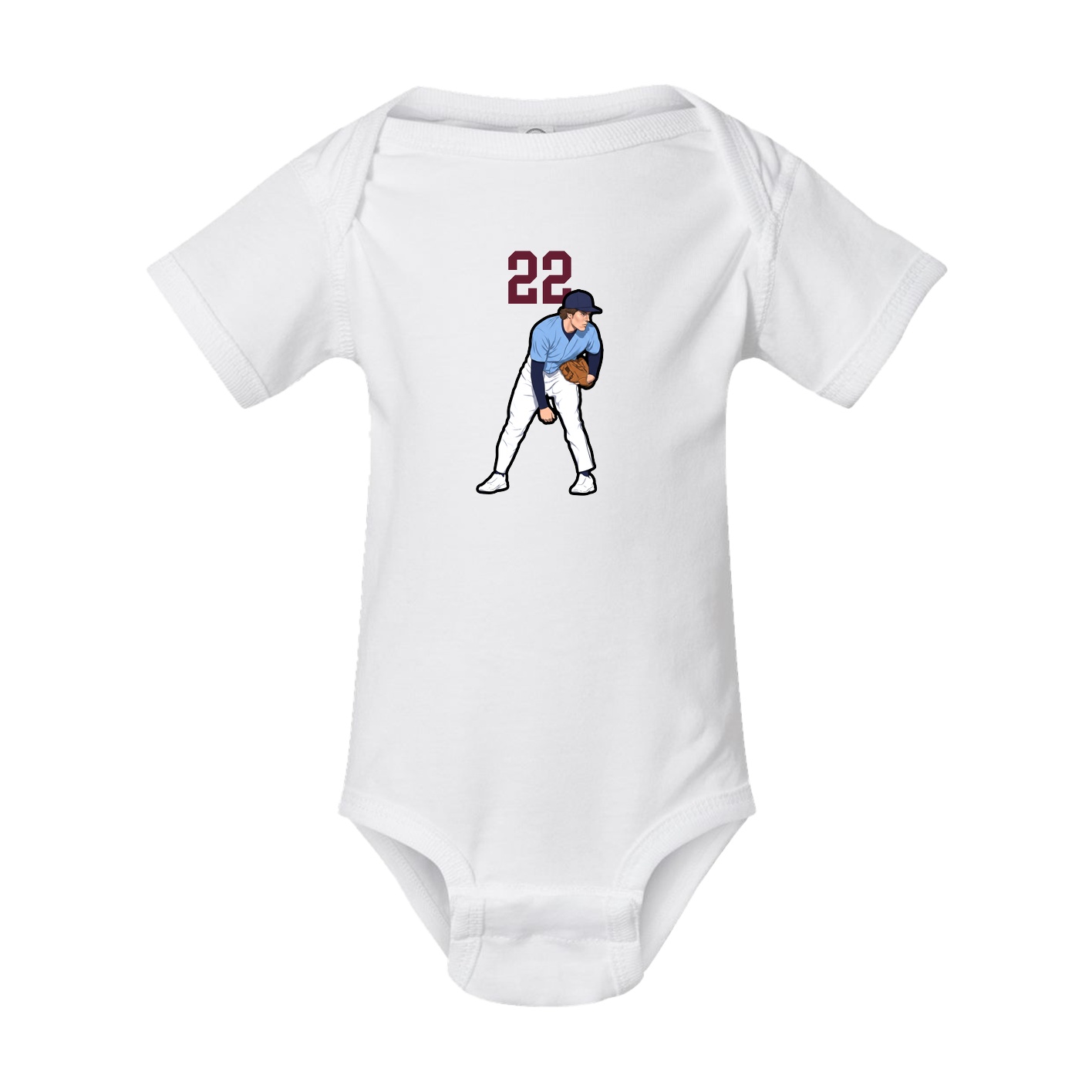 Baby Onesie — Number Top in White