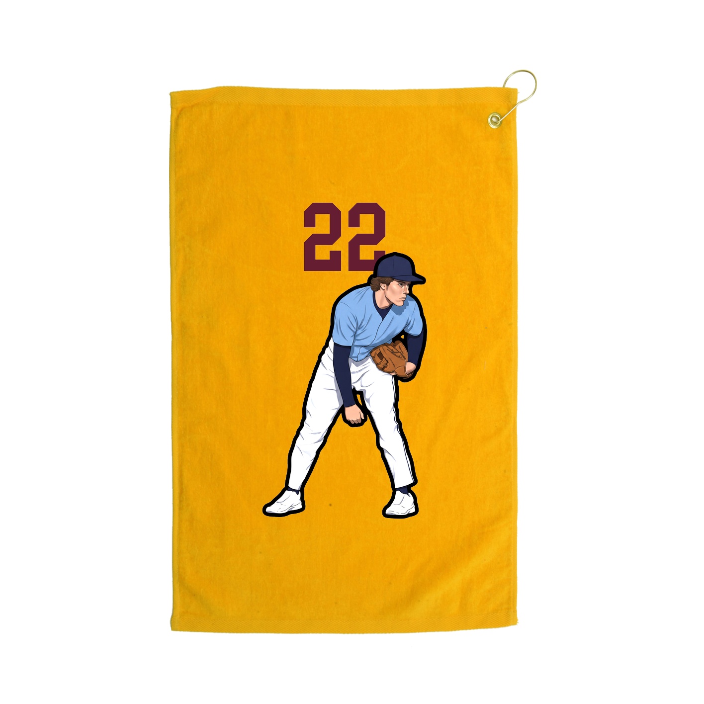 Golf Towel — Number Top in Gold