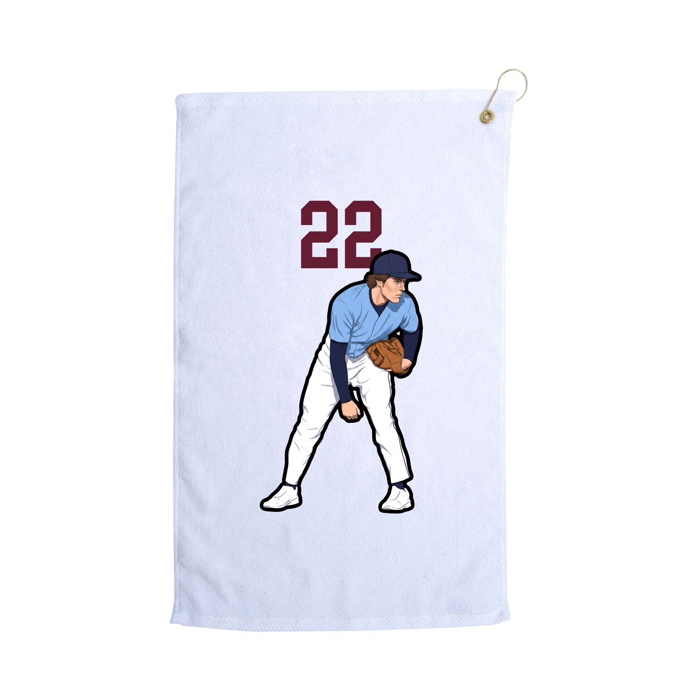 Golf Towel — Number Top in White