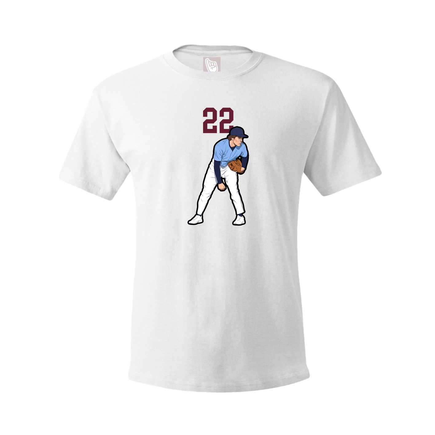 Youth Tee — Number Top in White
