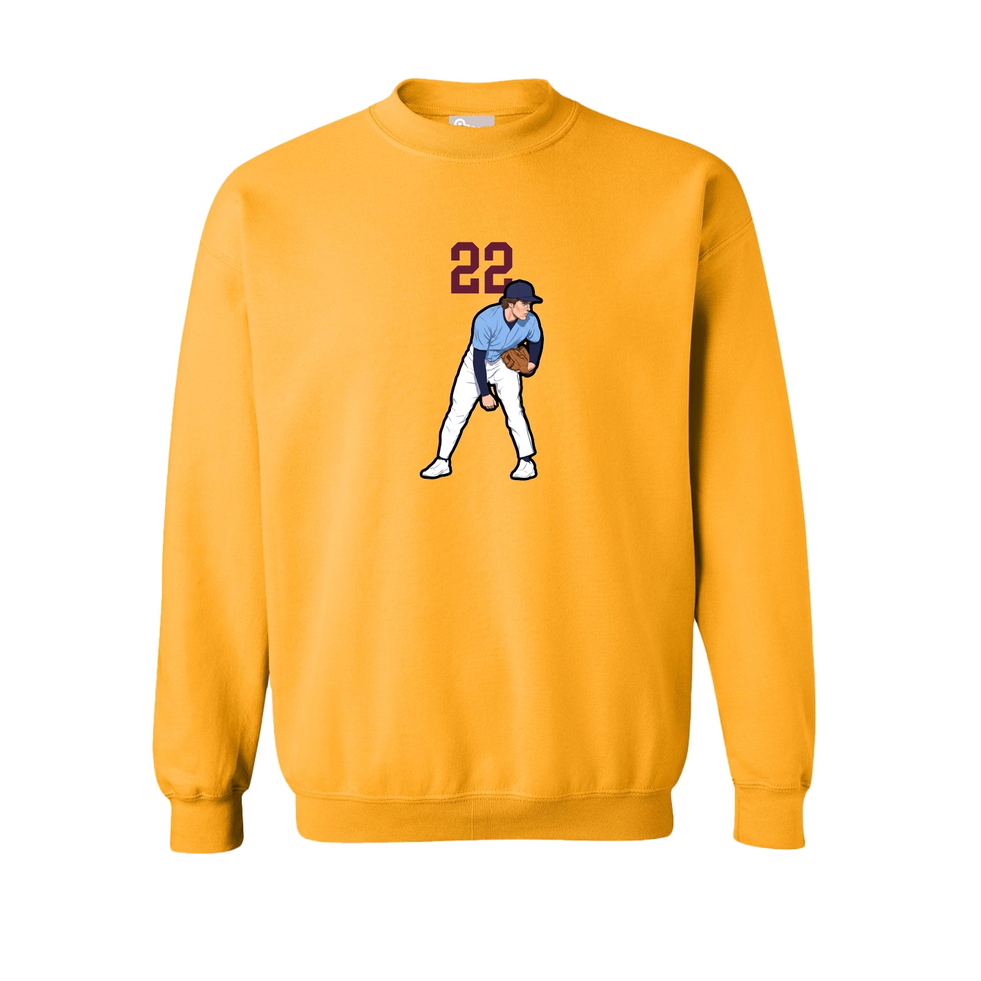 Fleece Crew — Number Top in Gold