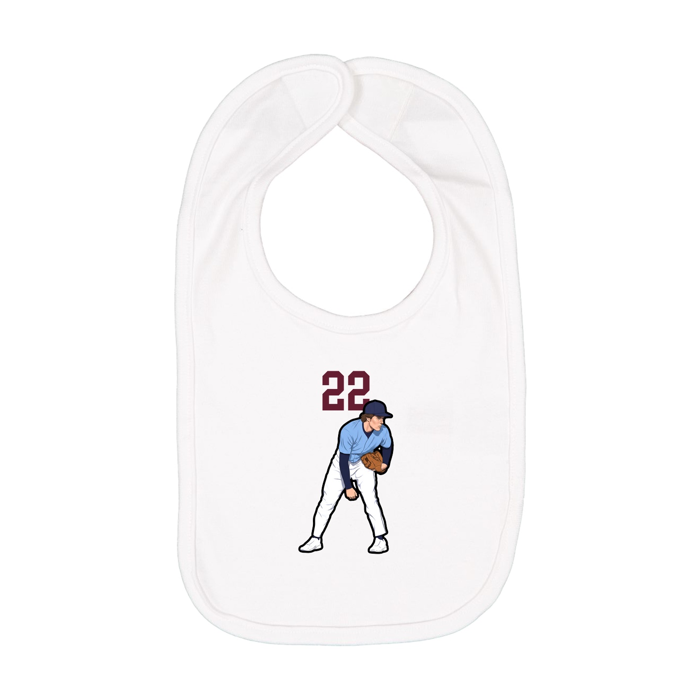 Infant Bib — Number Top in White