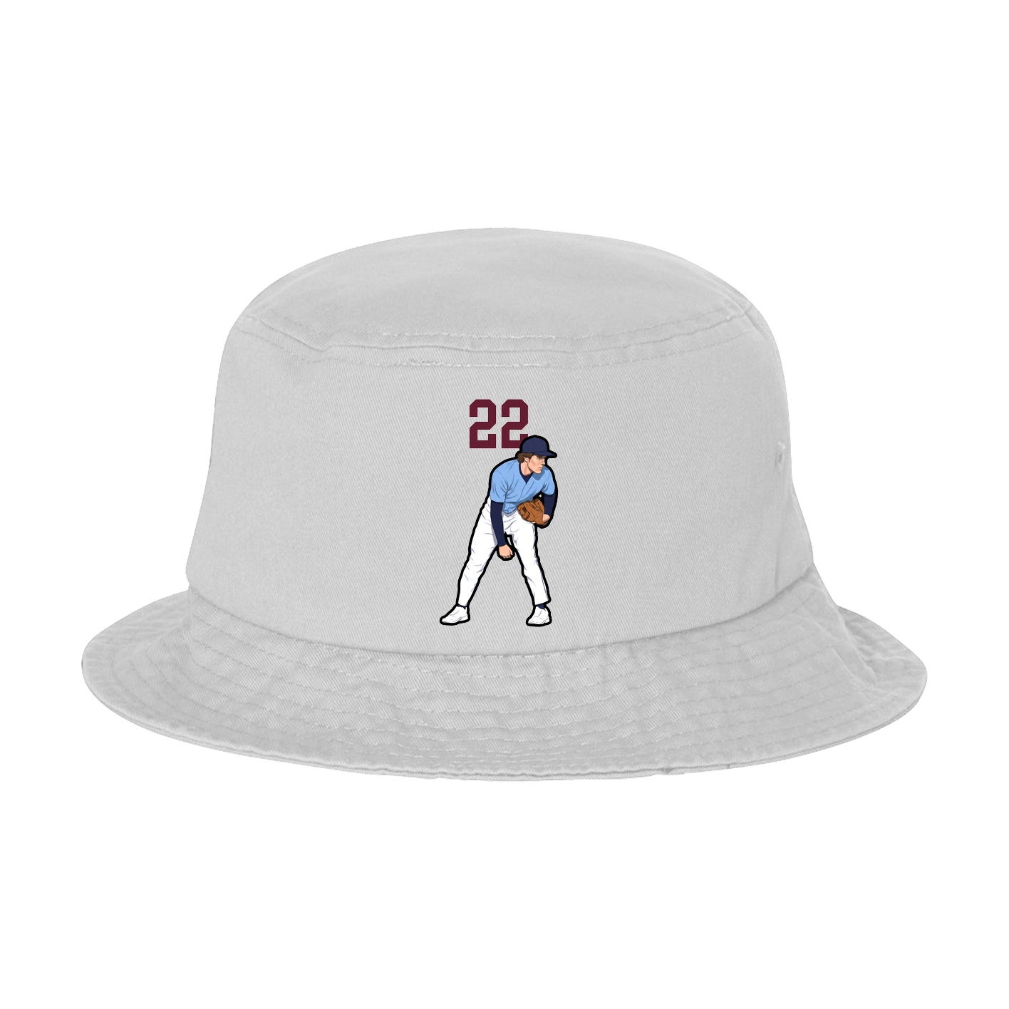 Bucket Cap — Number Top in White